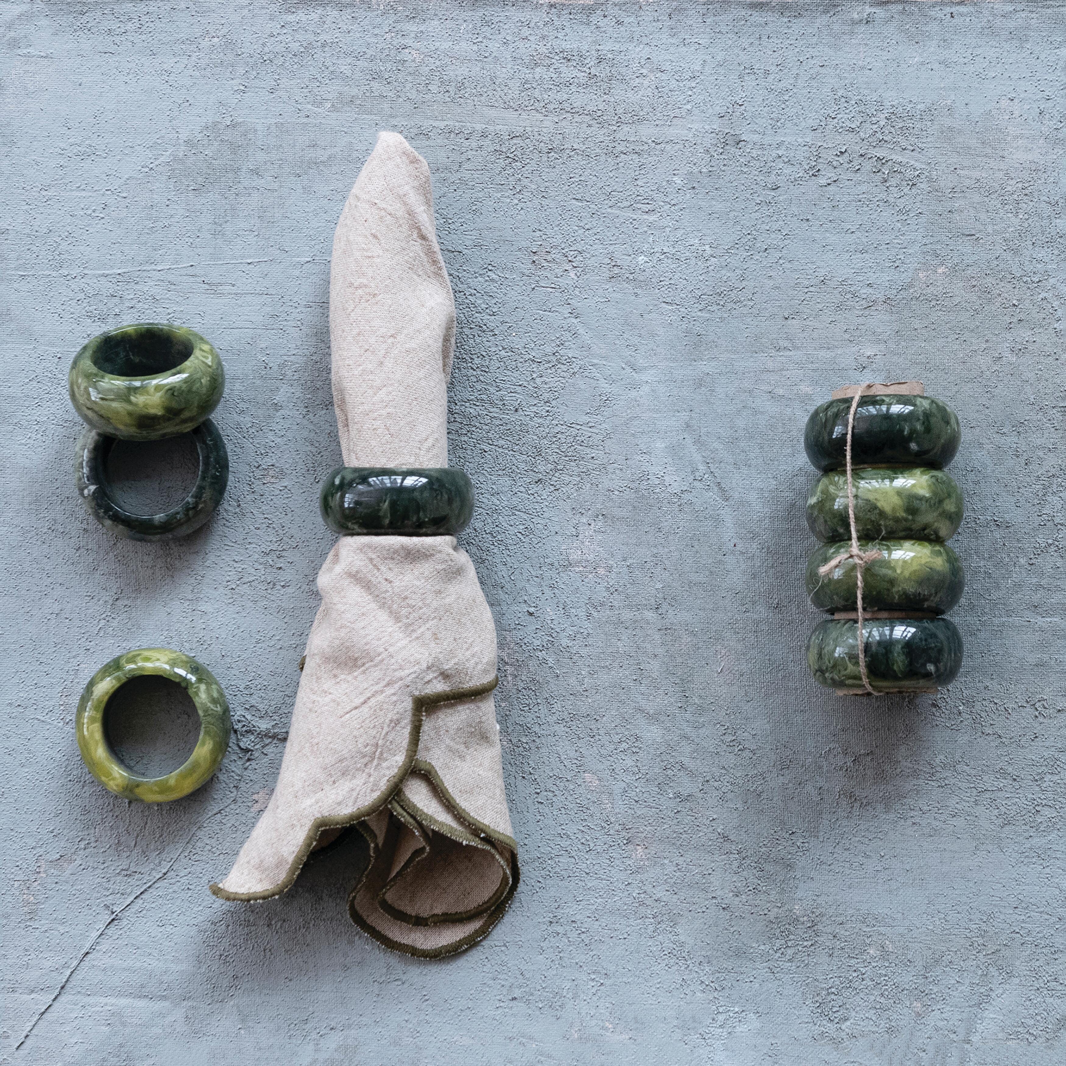 Storied Home Round Napkin Rings (Set of 4)