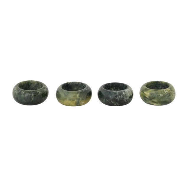 Storied Home Round Napkin Rings (Set of 4), Green