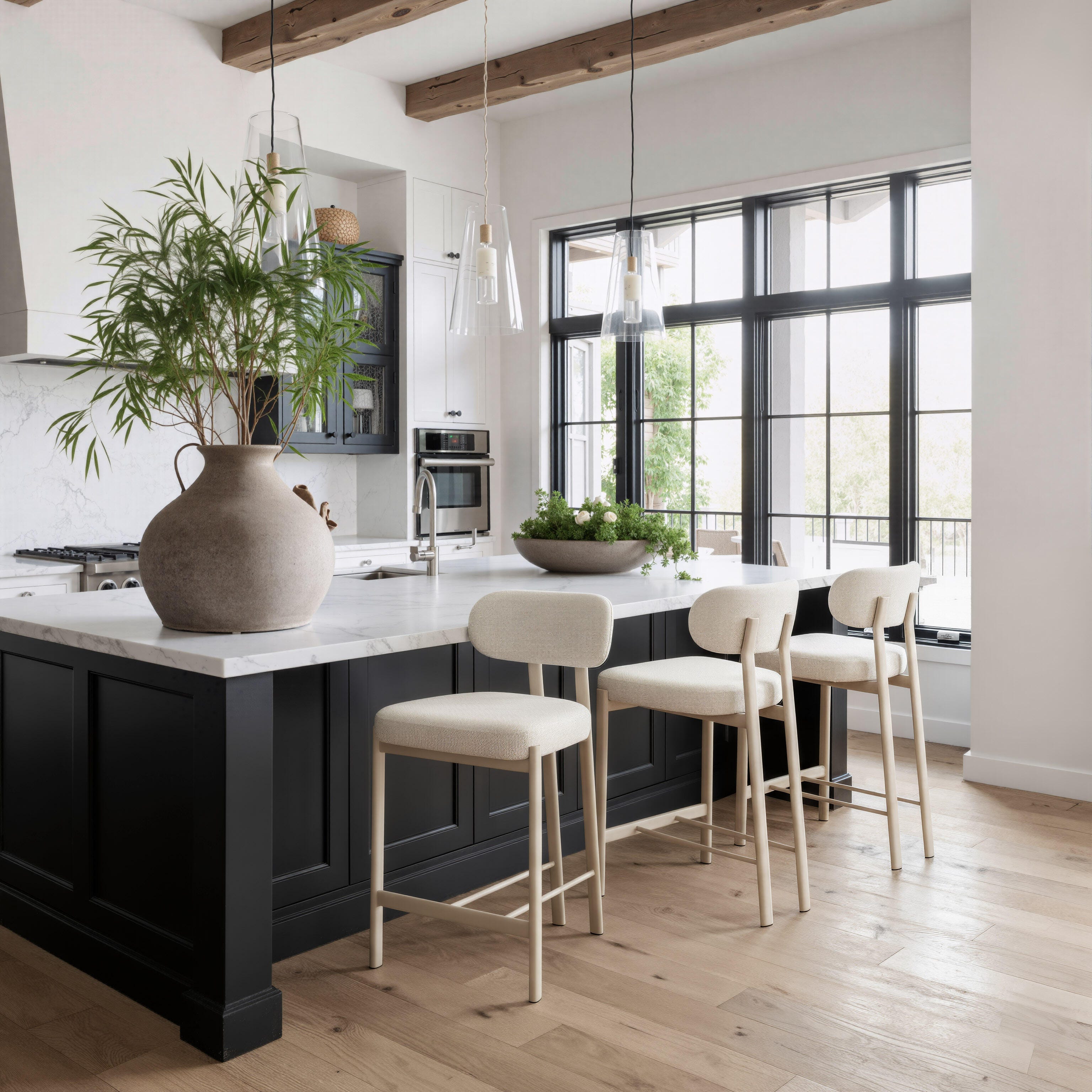 Erika Home Aurea Counter Height Bar Stool (Set of 2), Light Gray, large