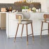 Erika Home Brew Bar Height Bar Stool, Beige/Walnut, rollover