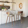 Erika Home Brew Bar Height Bar Stool, Beige/Walnut, large