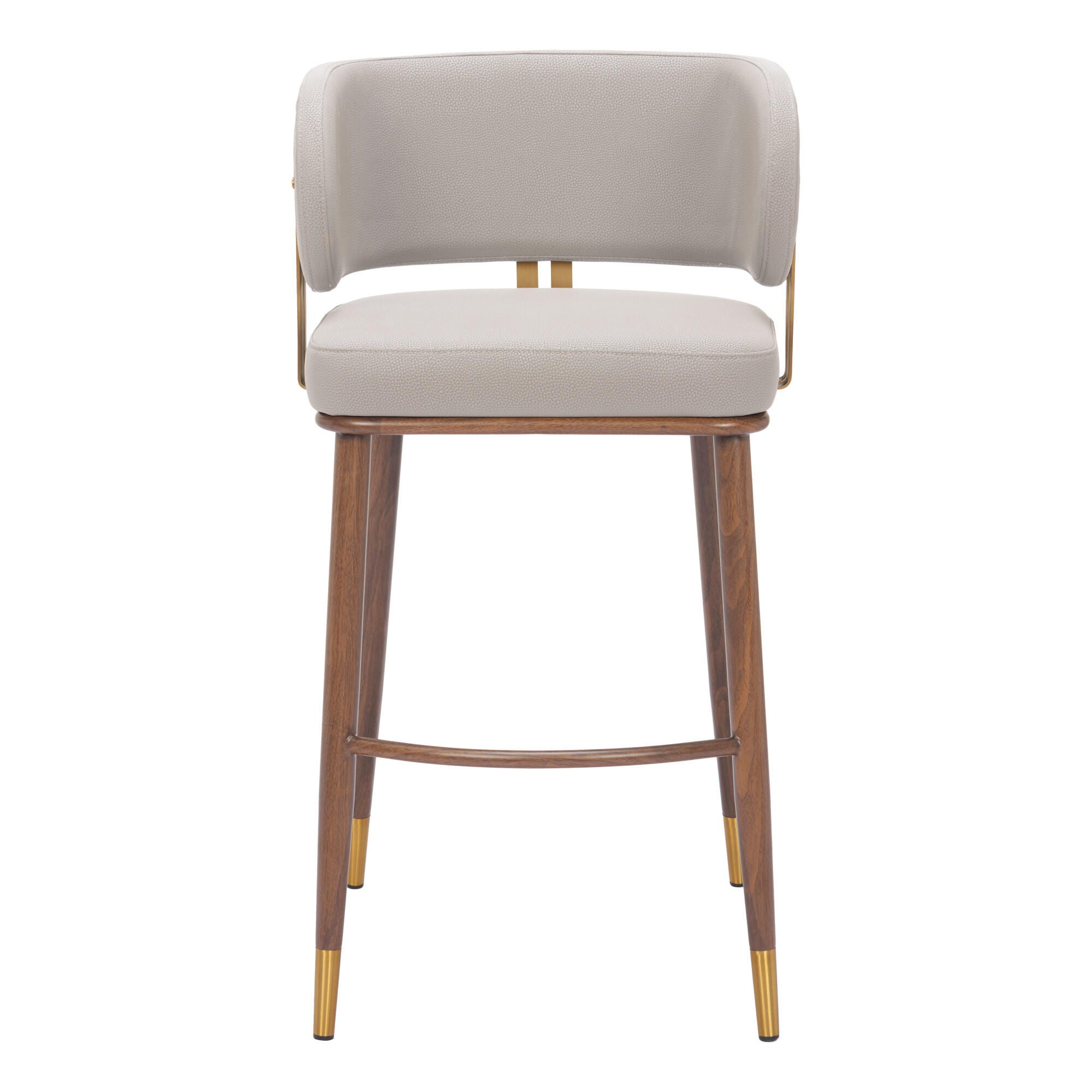 Erika Home Brew Bar Height Bar Stool, Beige/Walnut, large