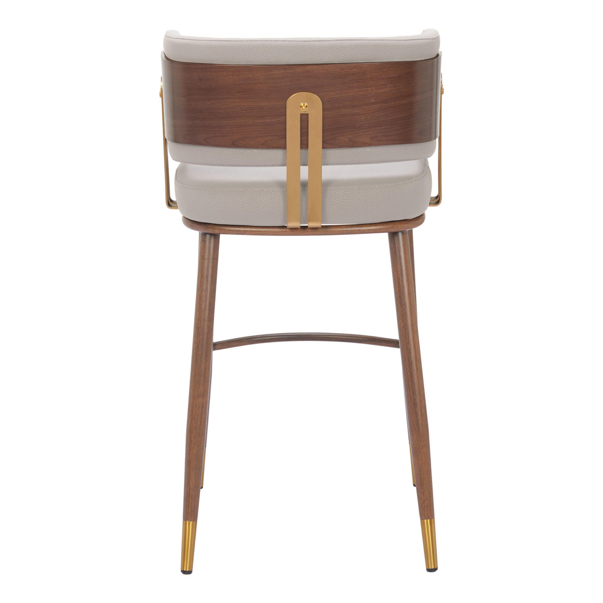 Erika Home Brew Bar Height Bar Stool, Beige/Walnut, large