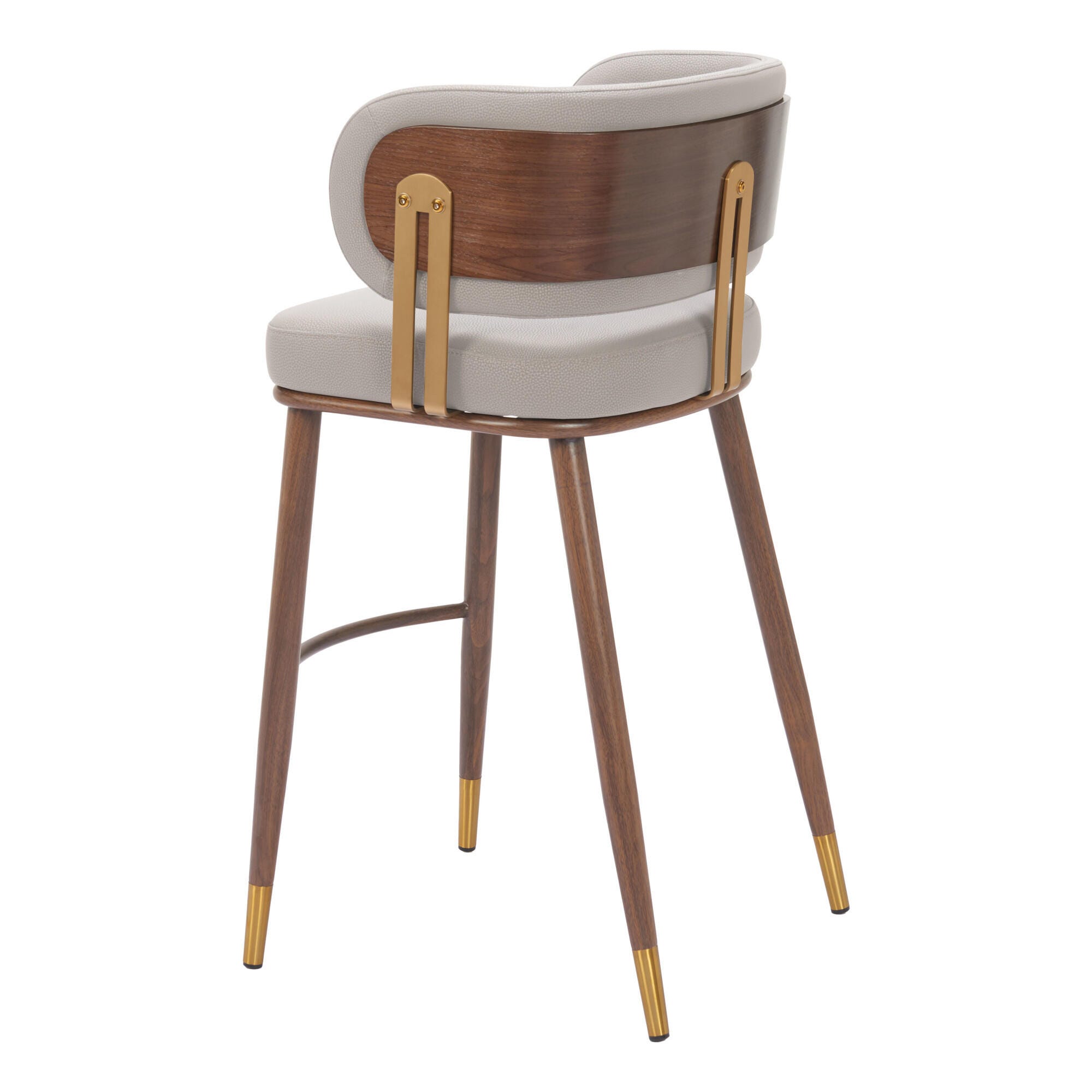 Erika Home Brew Bar Height Bar Stool, Beige/Walnut, large