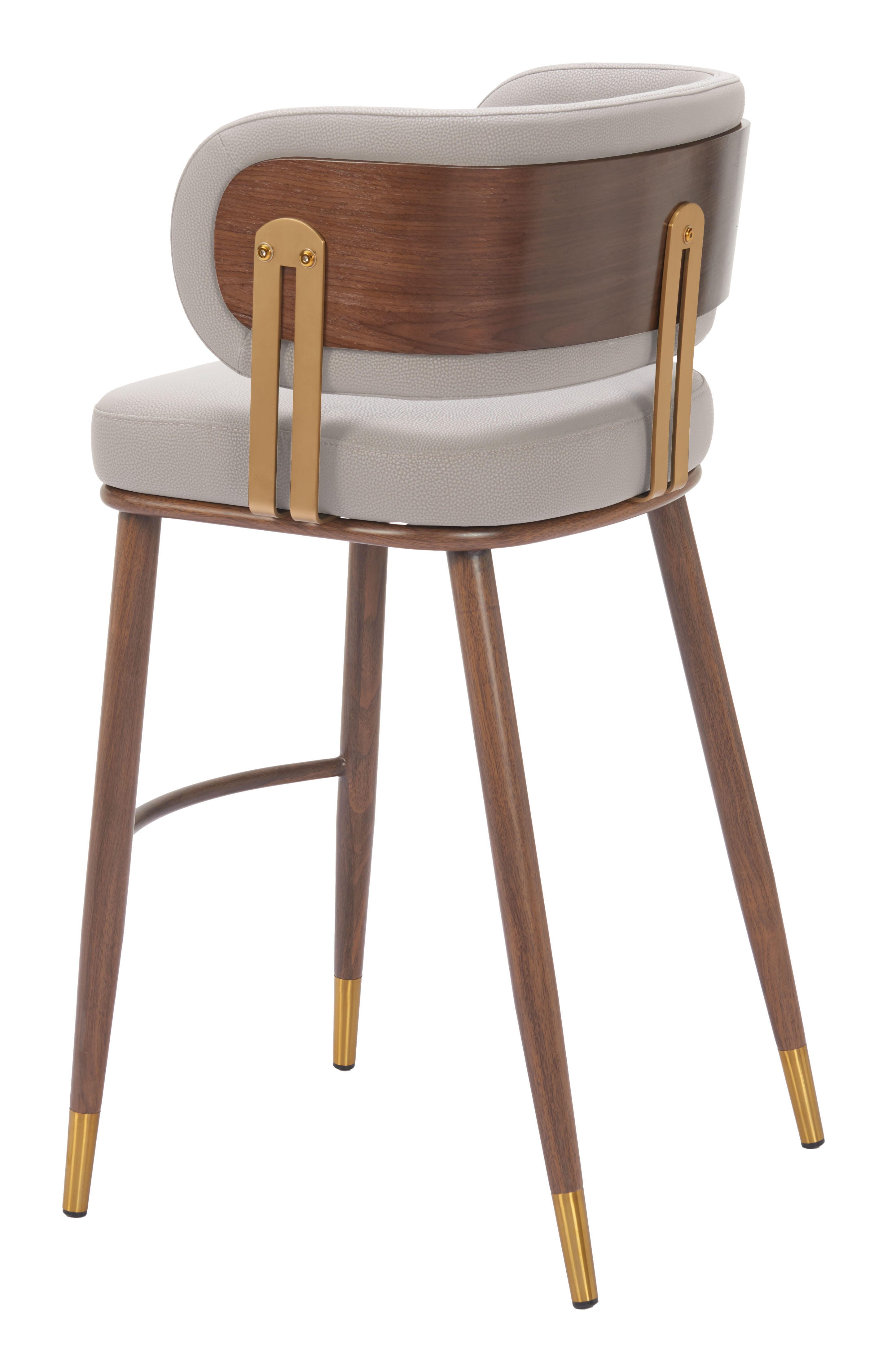 Erika Home Brew Bar Height Bar Stool, Beige/Walnut, large