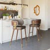 Erika Home Brew Bar Height Bar Stool, Brown/Walnut, large