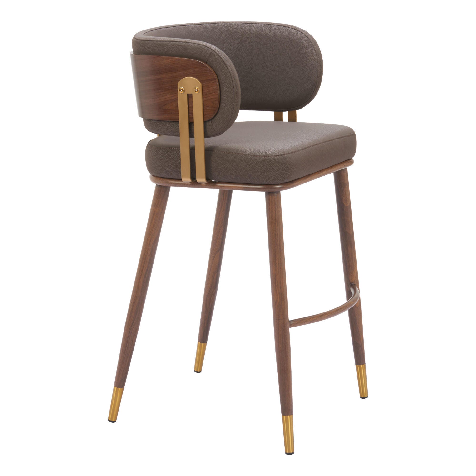 Erika Home Brew Bar Height Bar Stool, Brown/Walnut, large