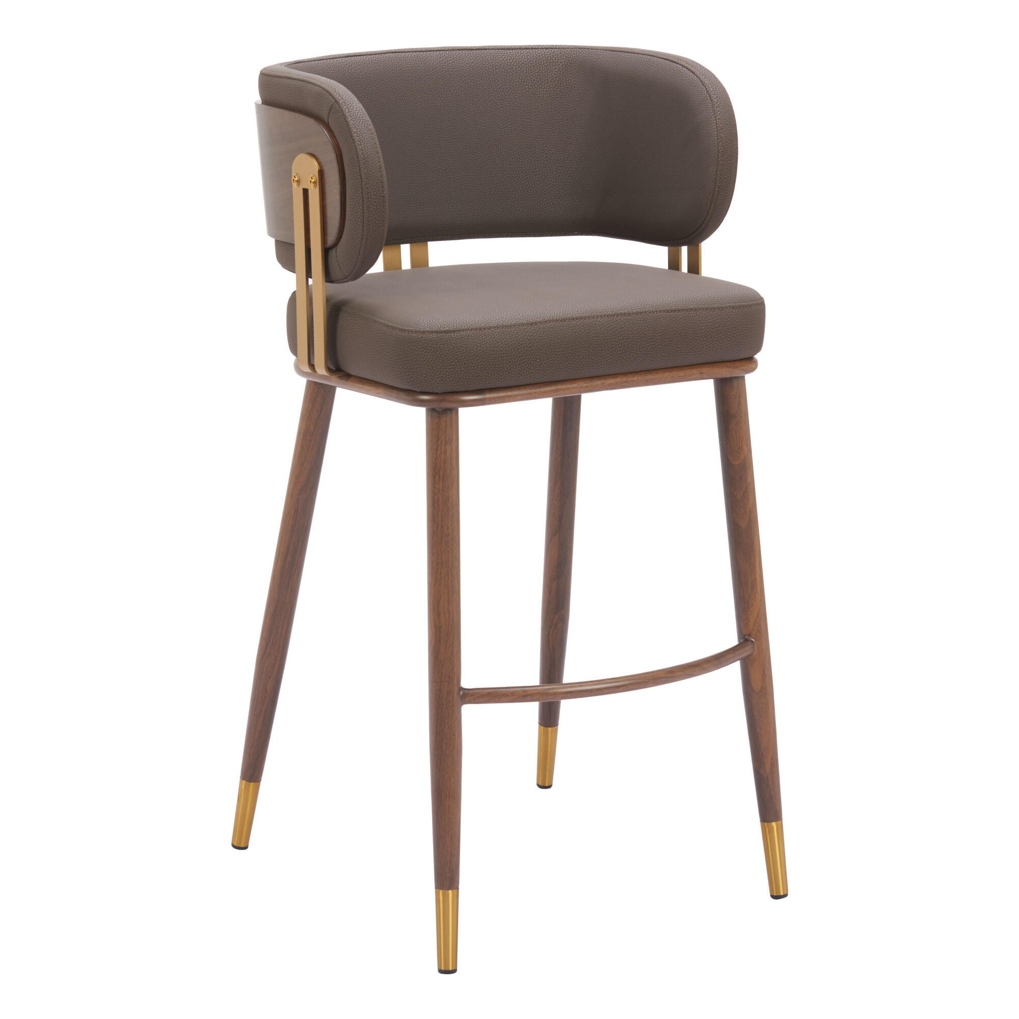 Erika Home Brew Bar Height Bar Stool, Brown/Walnut, large
