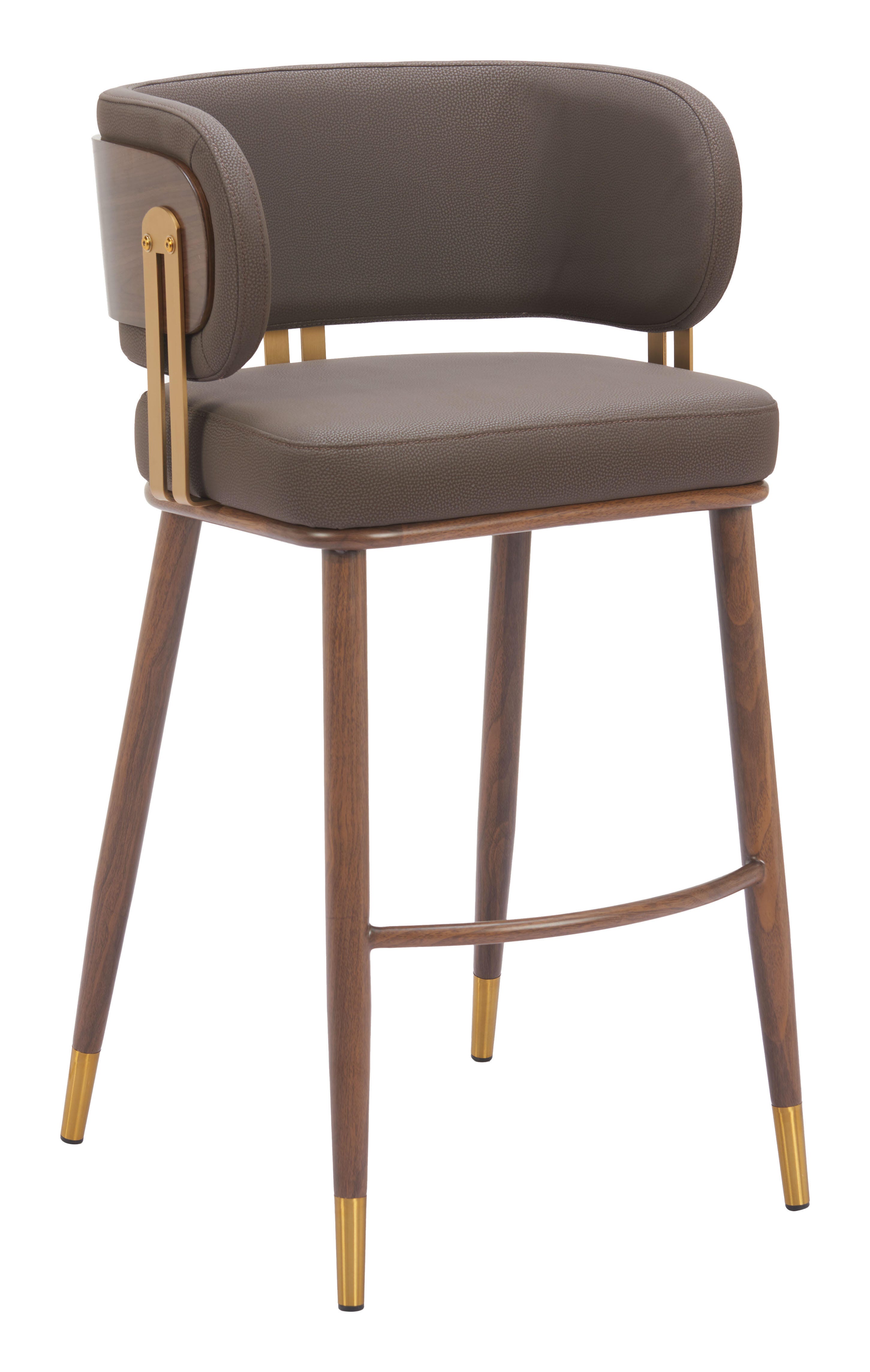 Erika Home Brew Bar Height Bar Stool, Brown/Walnut, large