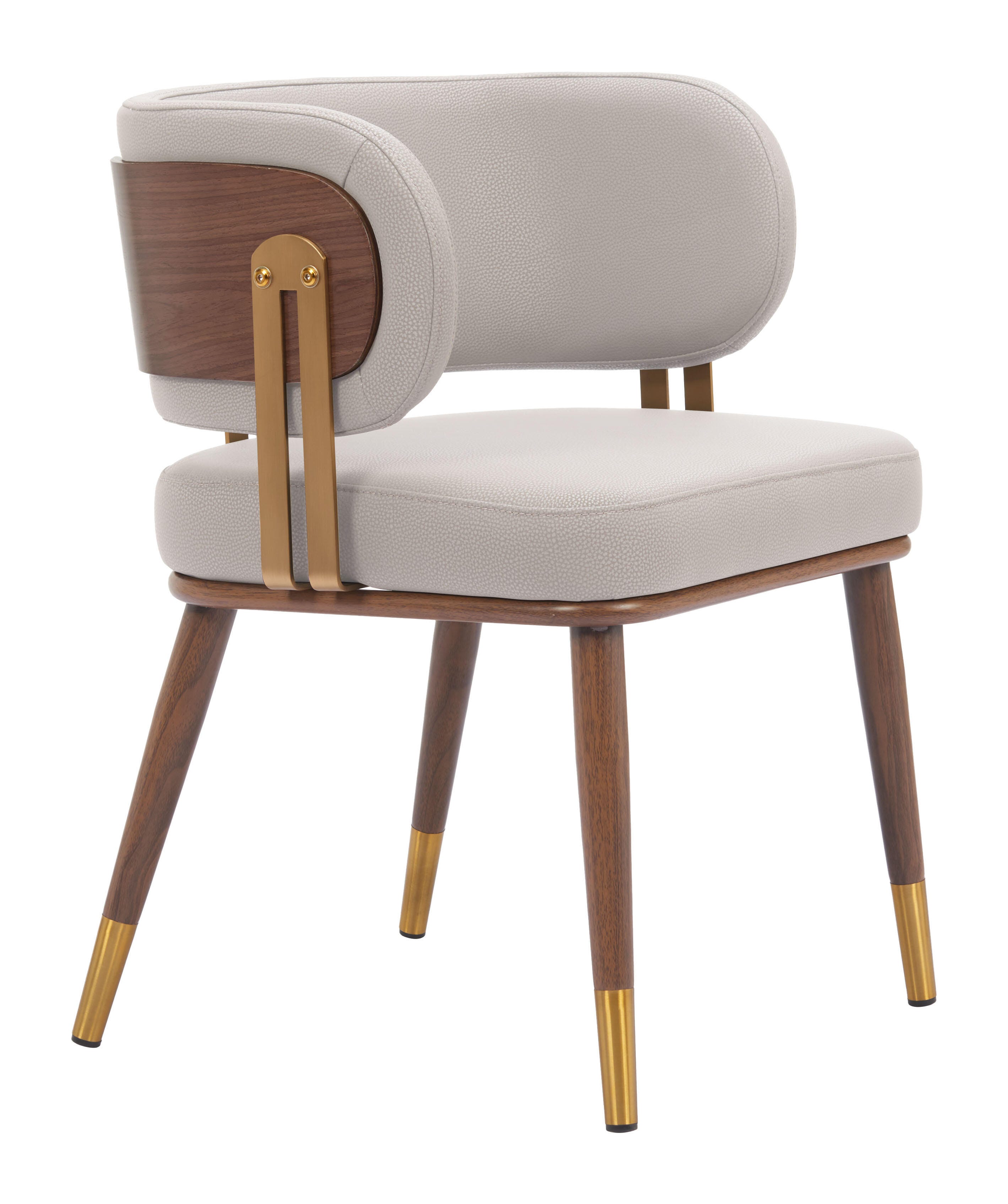 Erika Home Brew Dining Chair, Beige/Walnut, large
