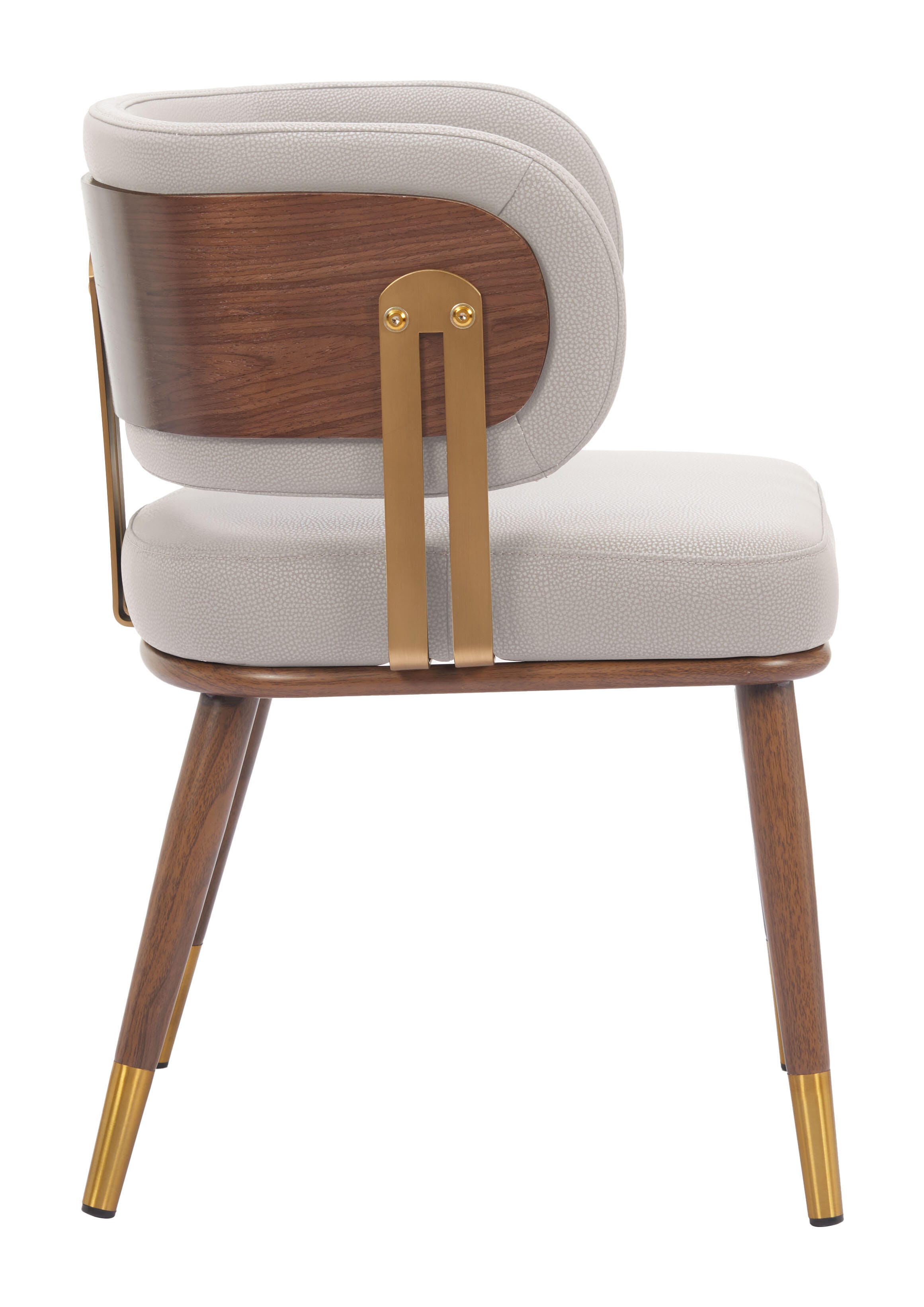 Erika Home Brew Dining Chair, Beige/Walnut, large