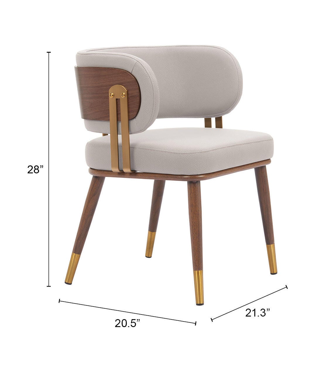 Erika Home Brew Dining Chair, Beige/Walnut, large