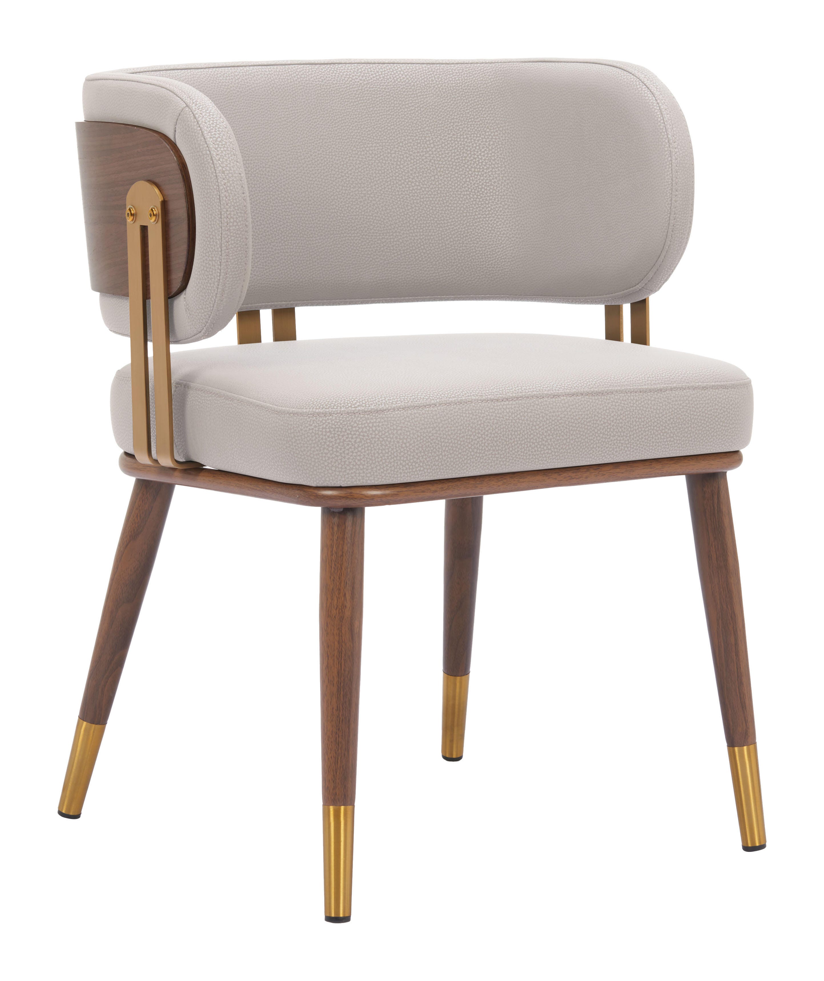 Erika Home Brew Dining Chair, Beige/Walnut, large