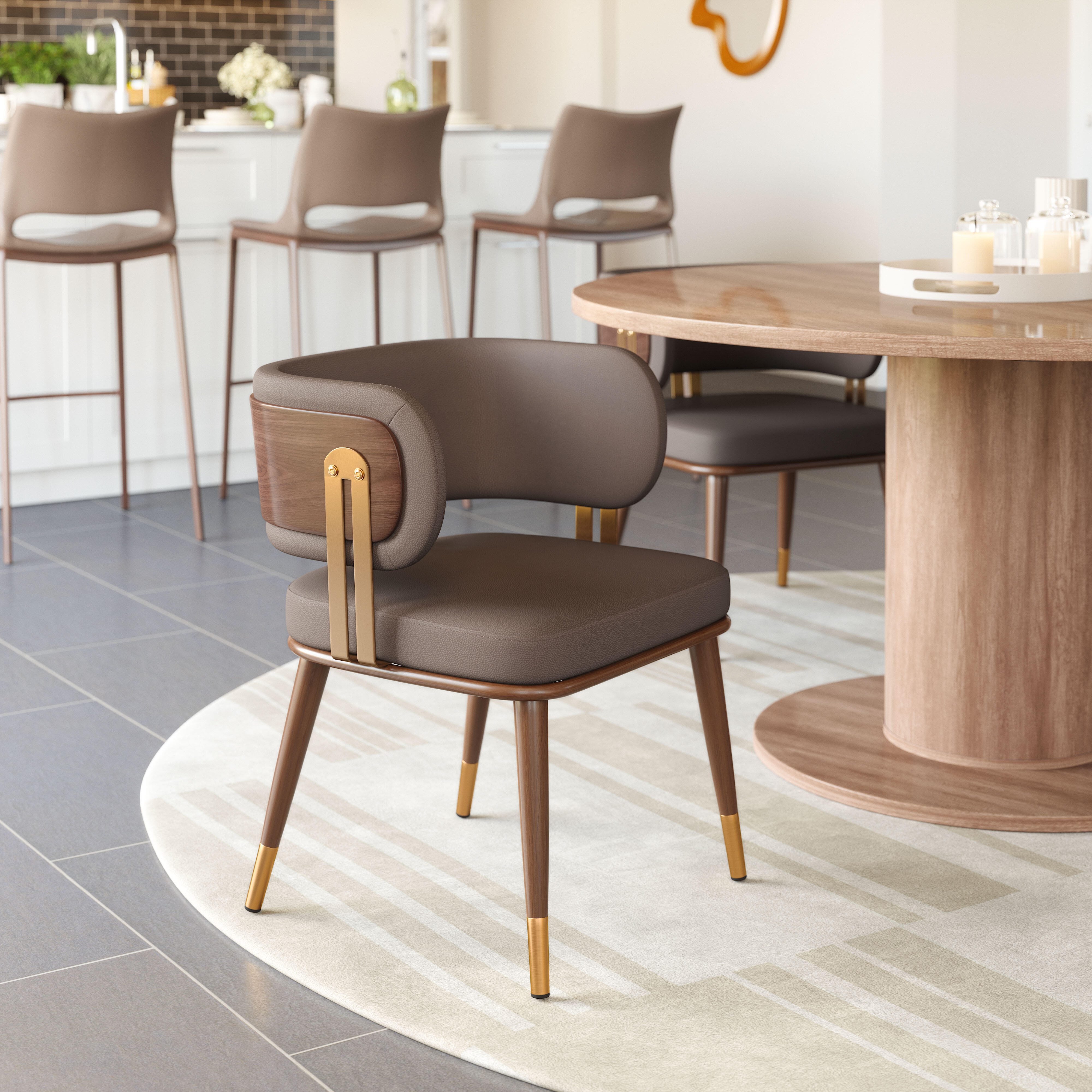 Erika Home Brew Dining Chair, Brown/Walnut, rollover