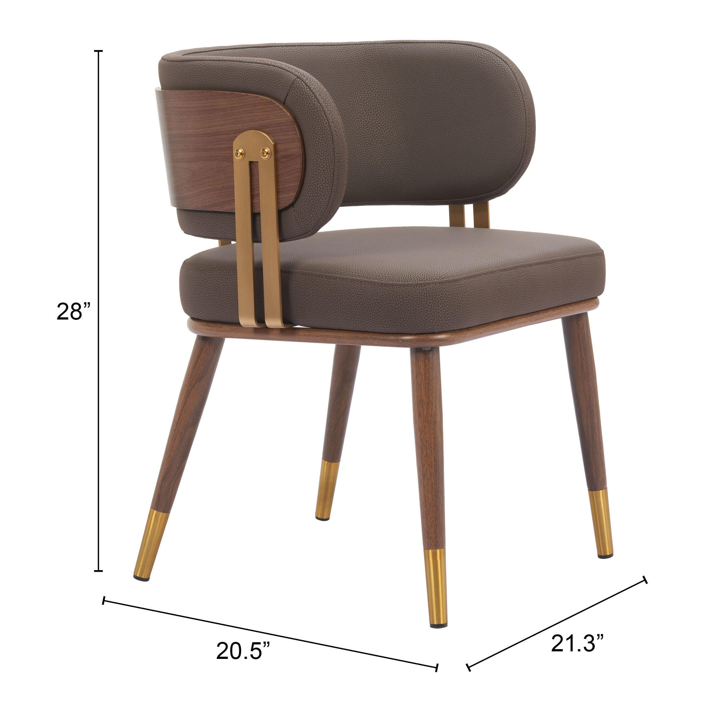 Erika Home Brew Dining Chair, Brown/Walnut, large