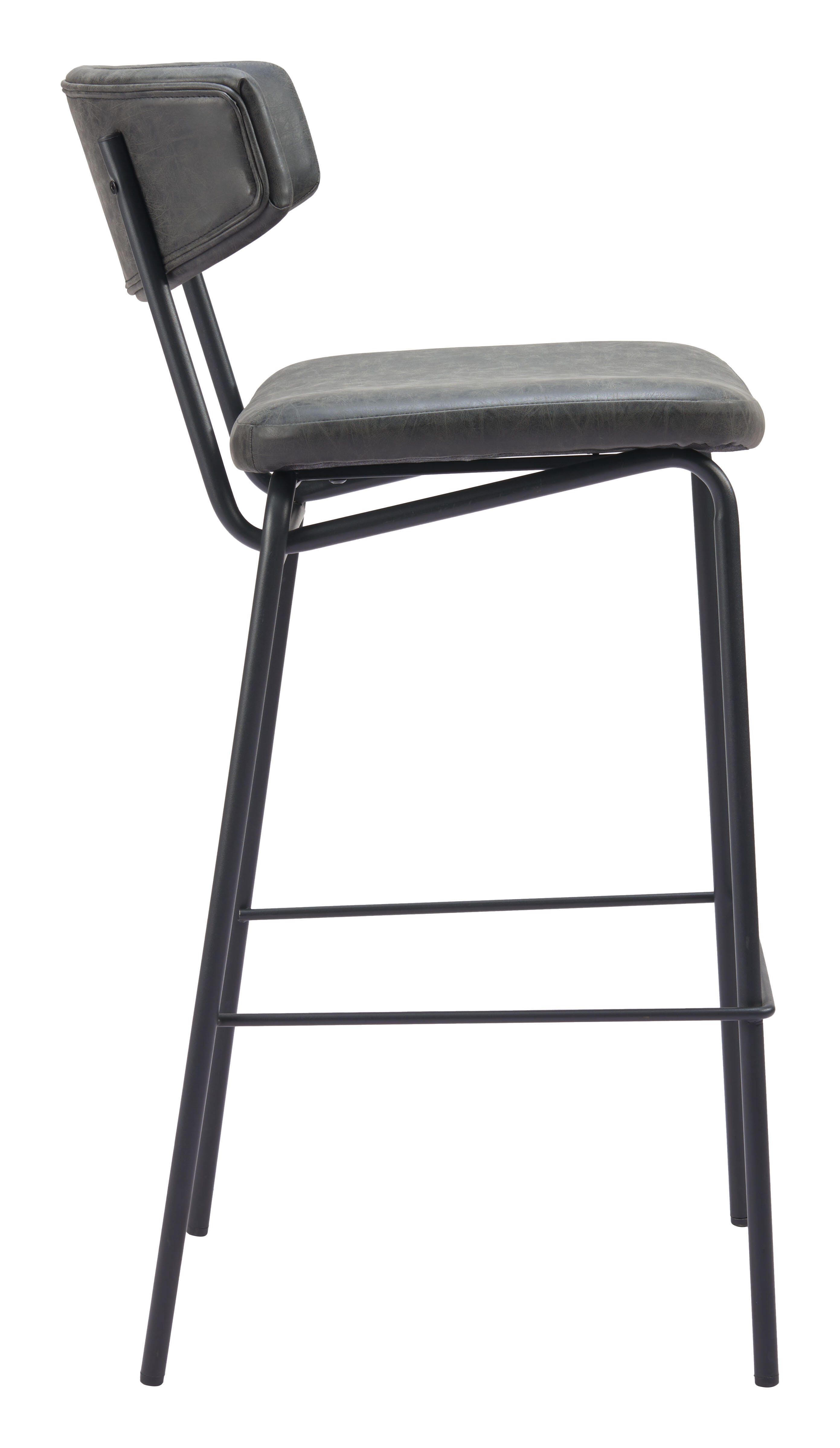 Erika Home Charon Bar Height Bar Stool (Set of 2), Vintage Black, large