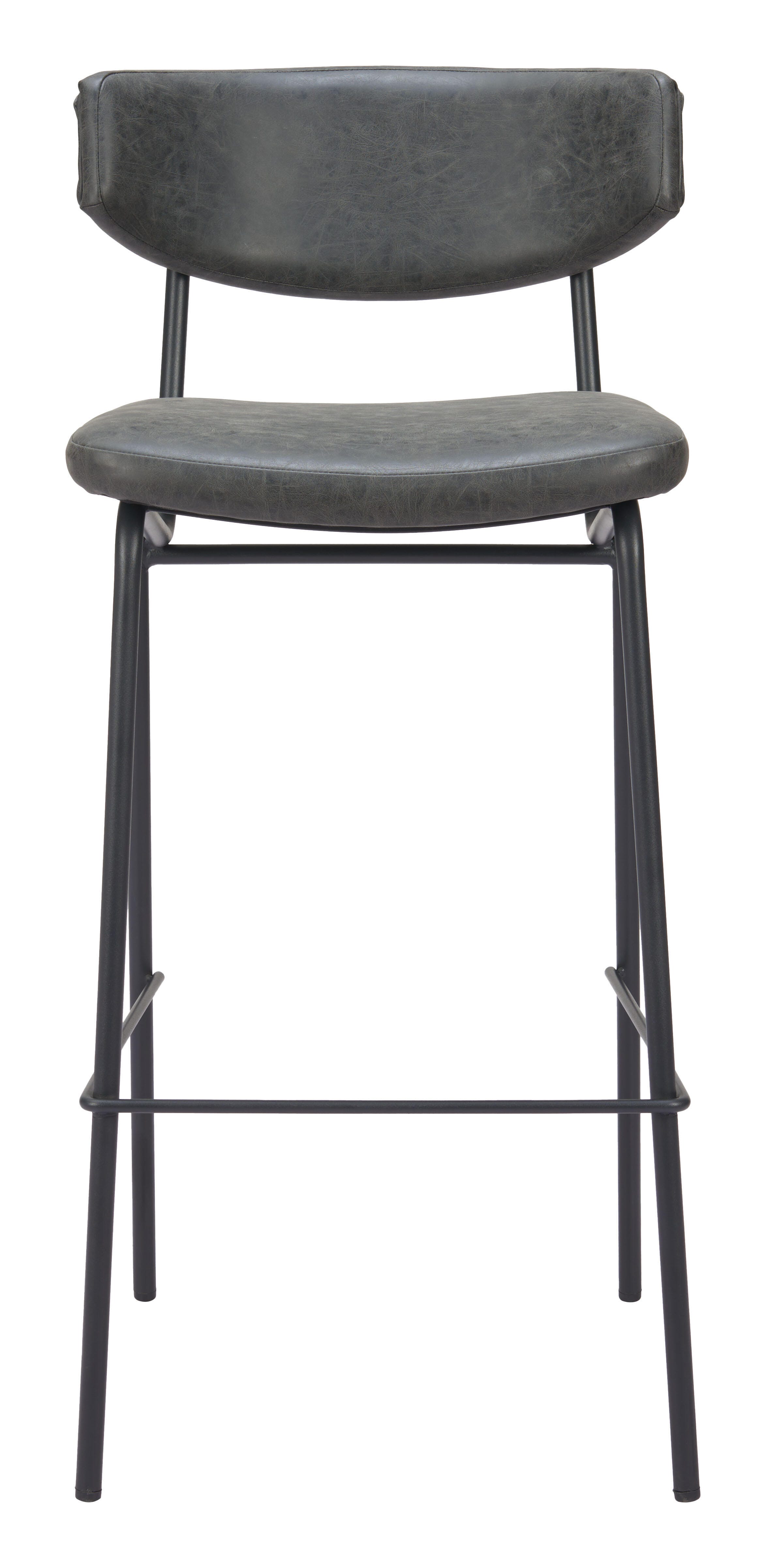 Erika Home Charon Bar Height Bar Stool (Set of 2), Vintage Black, large