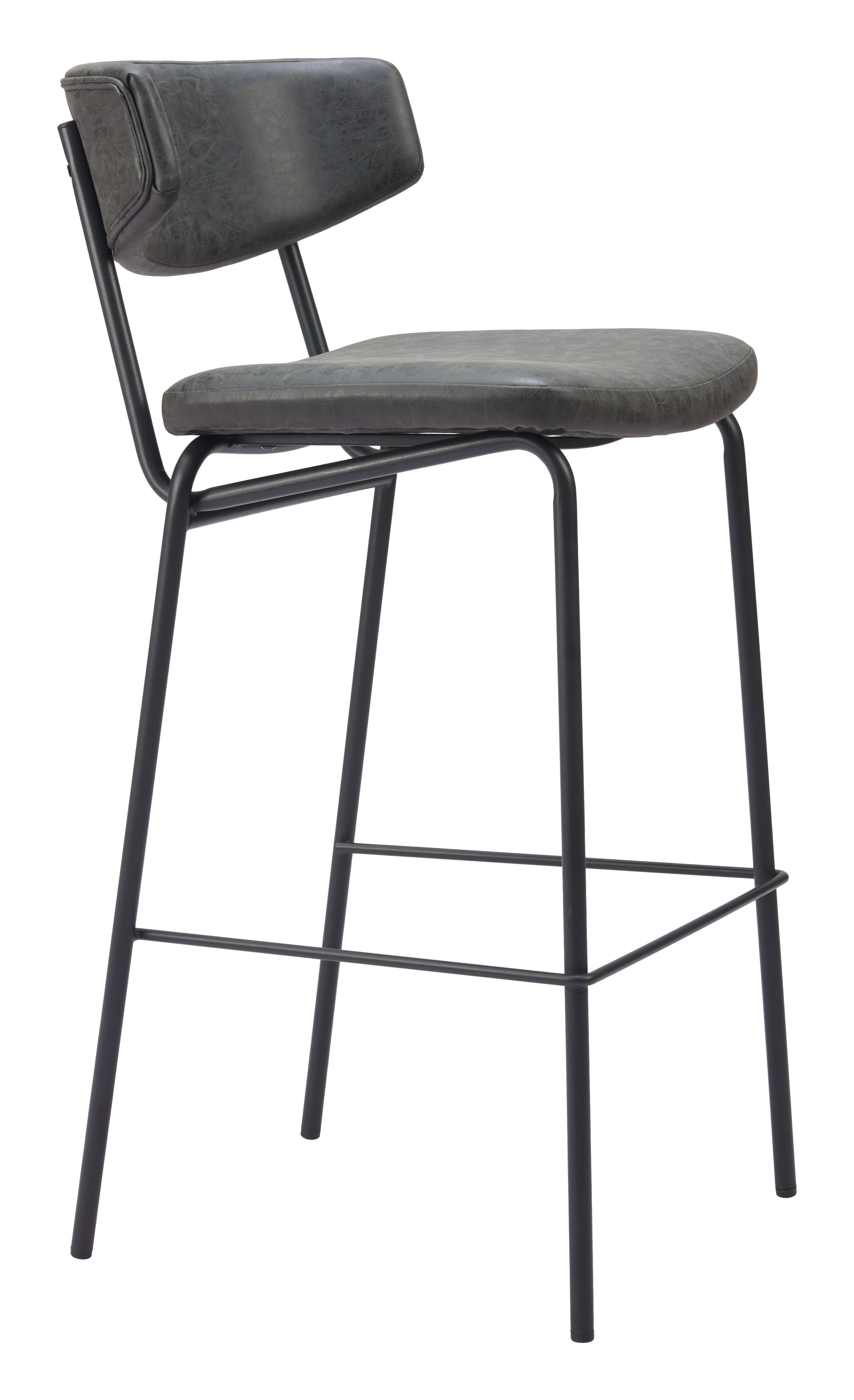 Erika Home Charon Bar Height Bar Stool (Set of 2), Vintage Black, large
