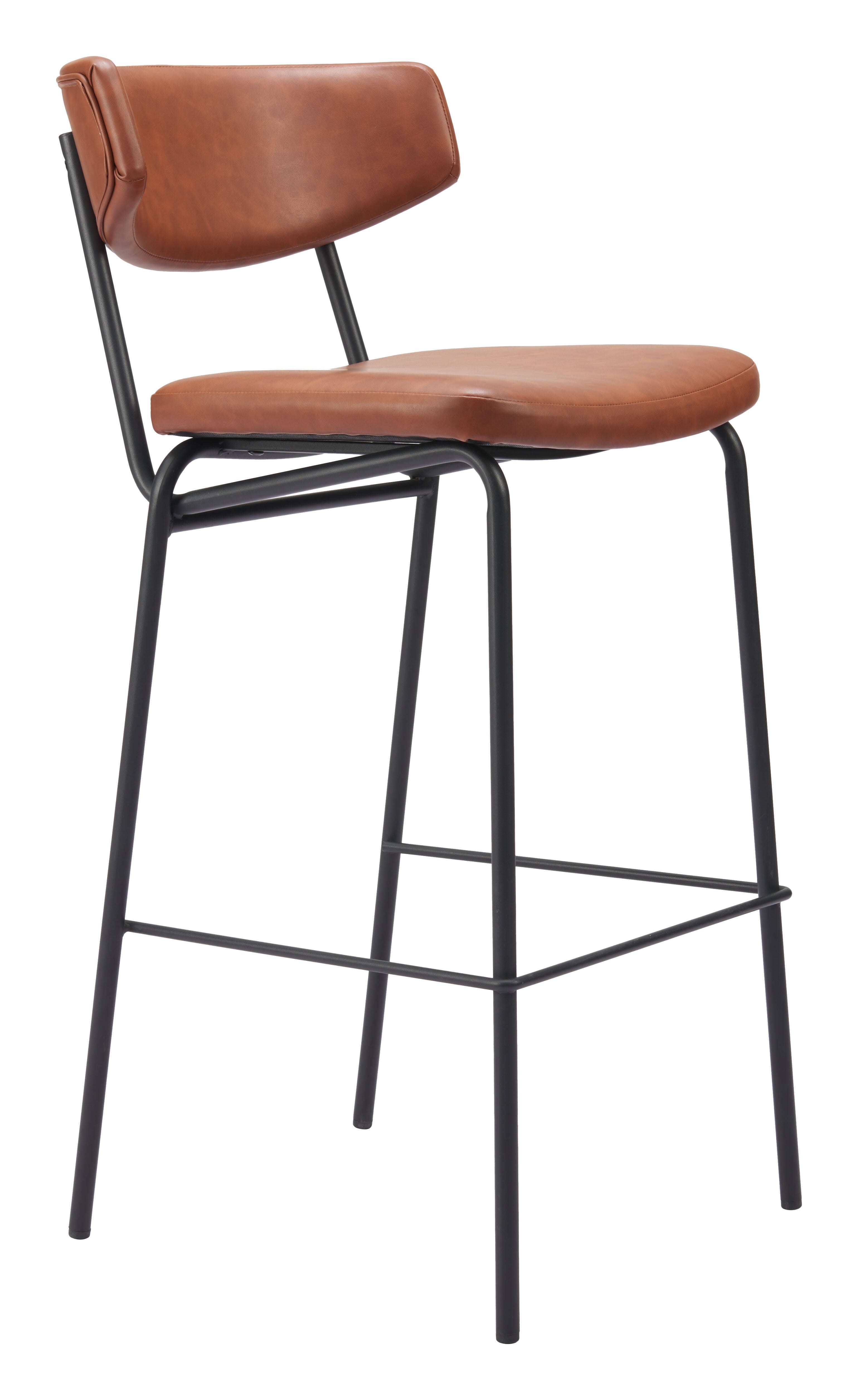 Erika Home Charon Bar Height Bar Stool (Set of 2), Vintage Brown, large