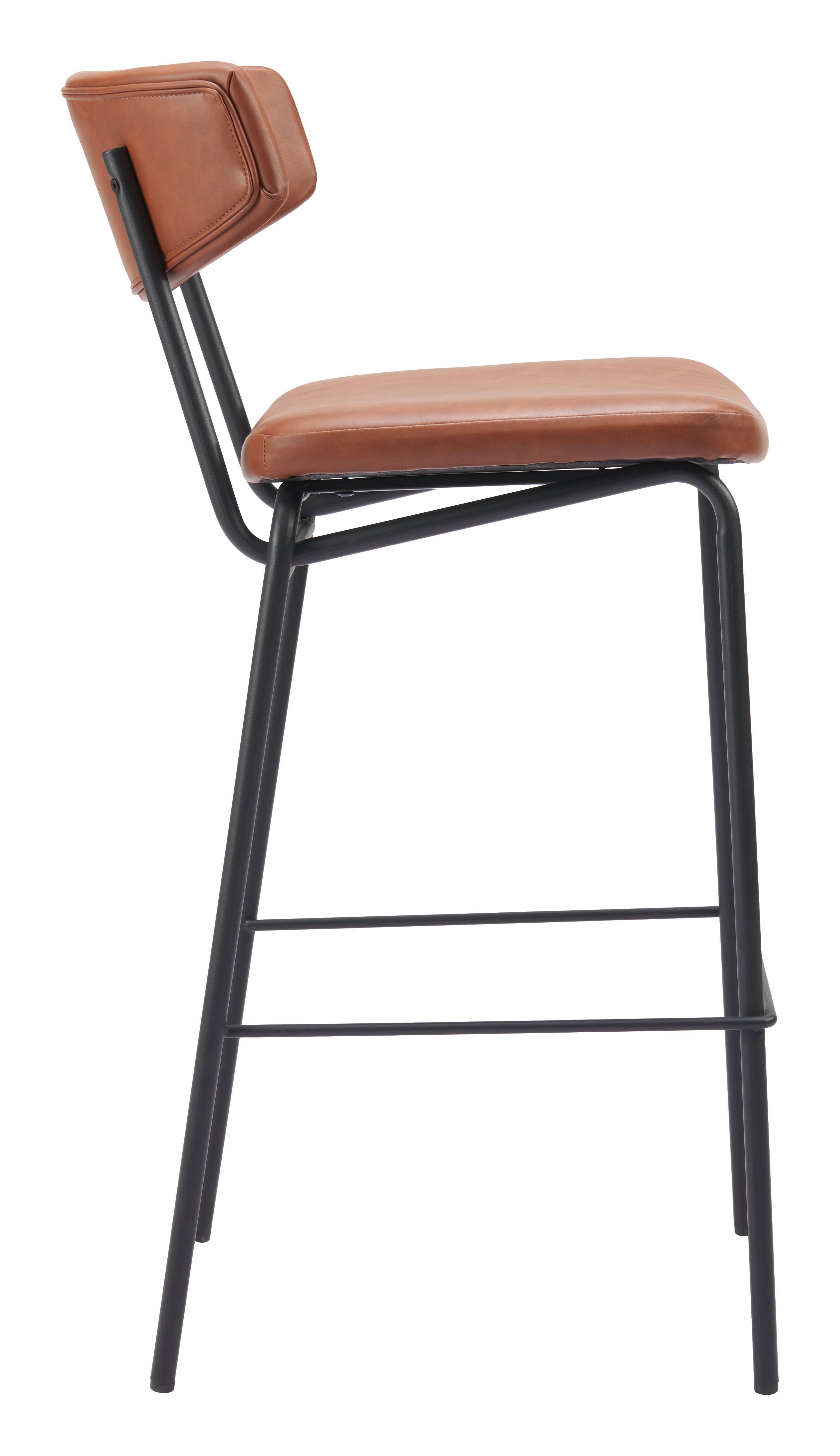 Erika Home Charon Bar Height Bar Stool (Set of 2), Vintage Brown, large