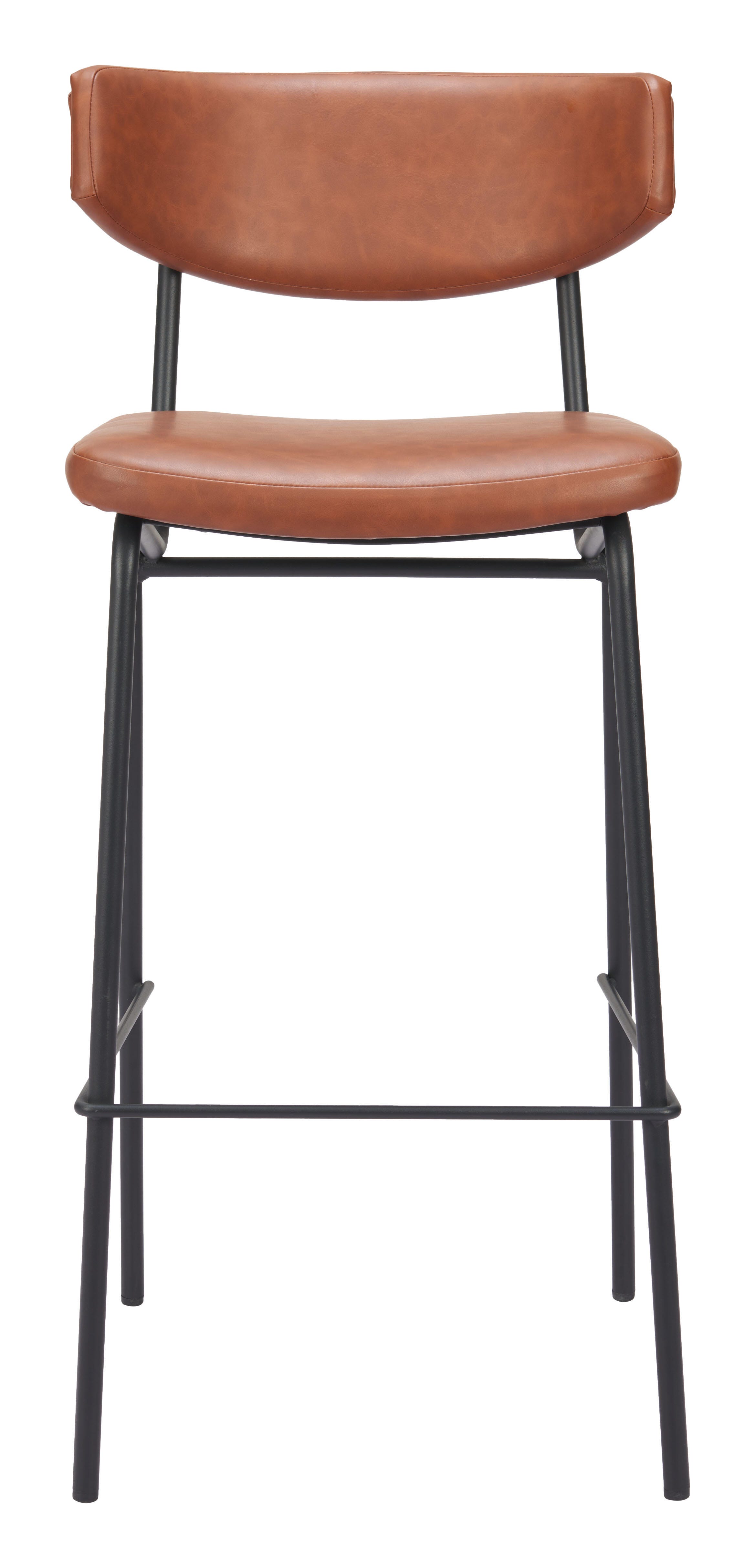 Erika Home Charon Bar Height Bar Stool (Set of 2), Vintage Brown, large