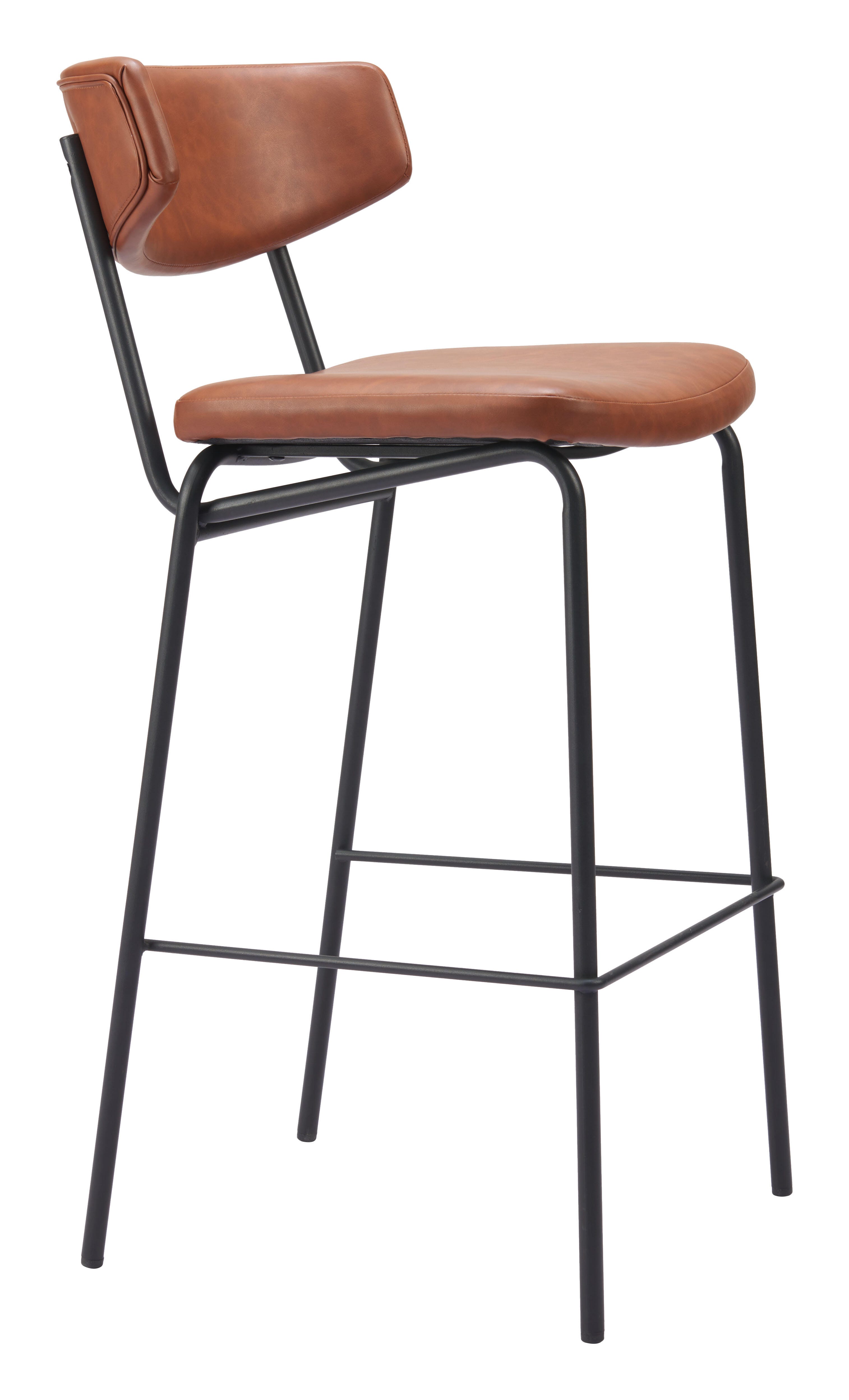 Erika Home Charon Bar Height Bar Stool (Set of 2), Vintage Brown, large