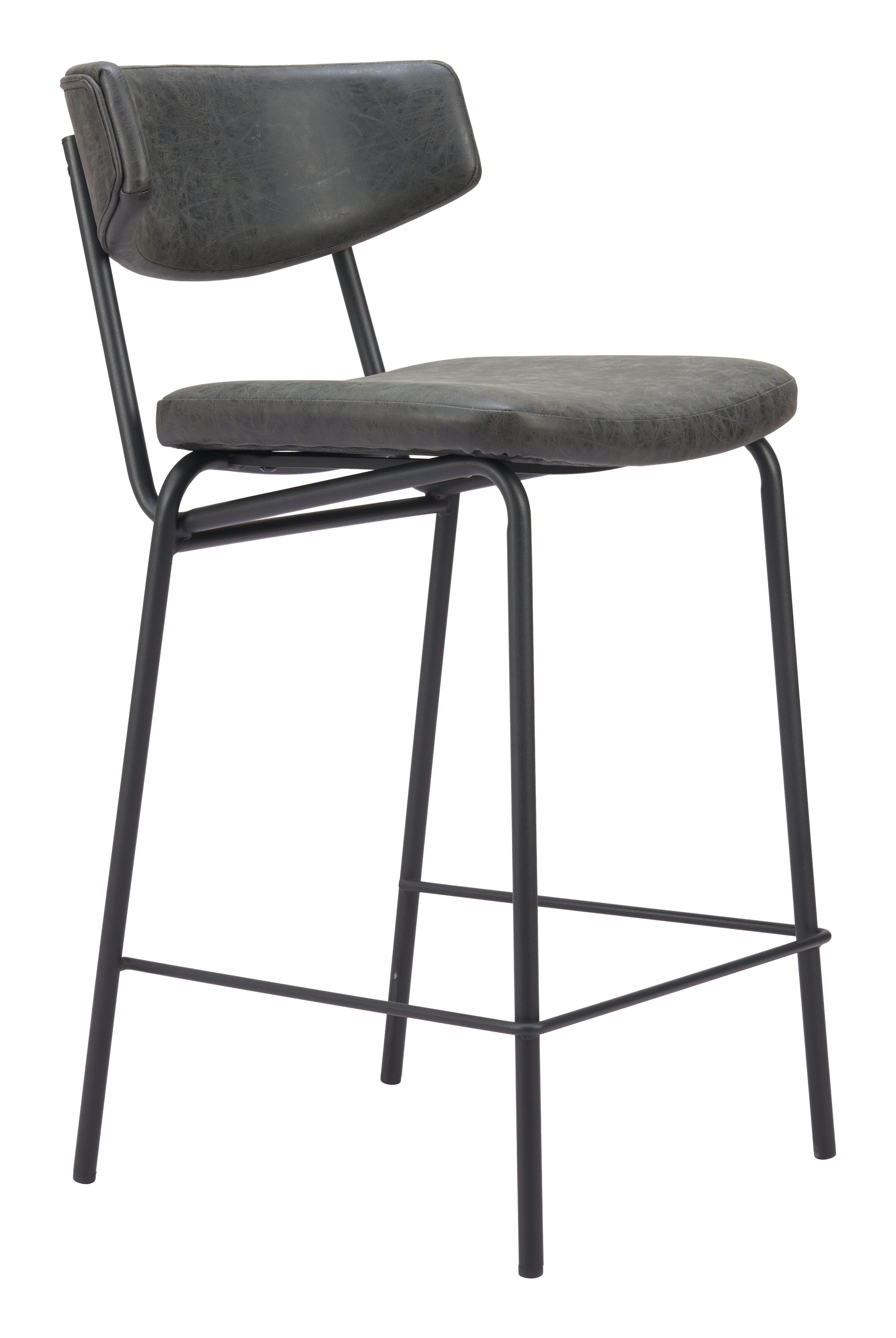 Erika Home Charon Counter Height Bar Stool (Set of 2), Vintage Black, large