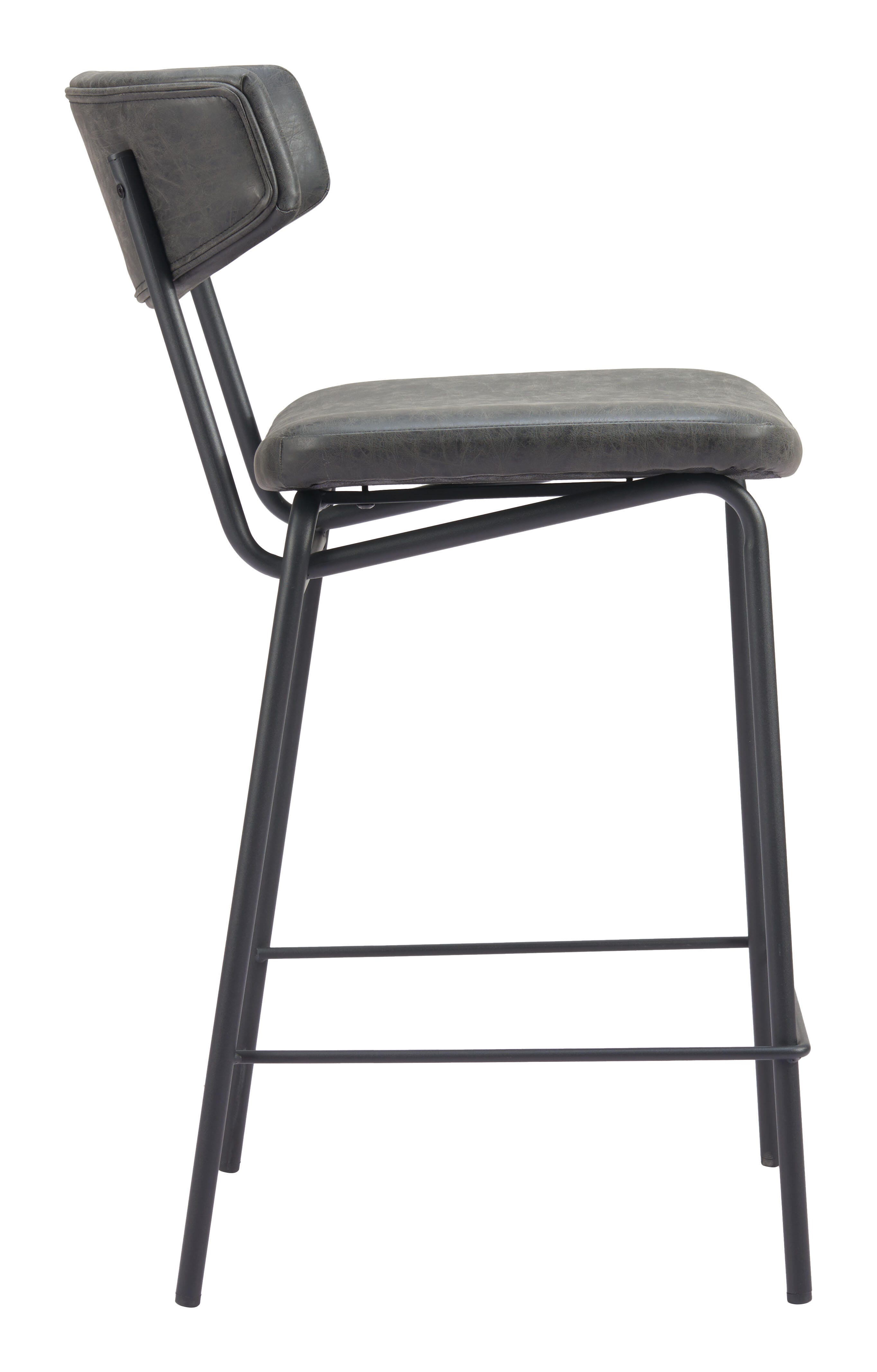 Erika Home Charon Counter Height Bar Stool (Set of 2), Vintage Black, large
