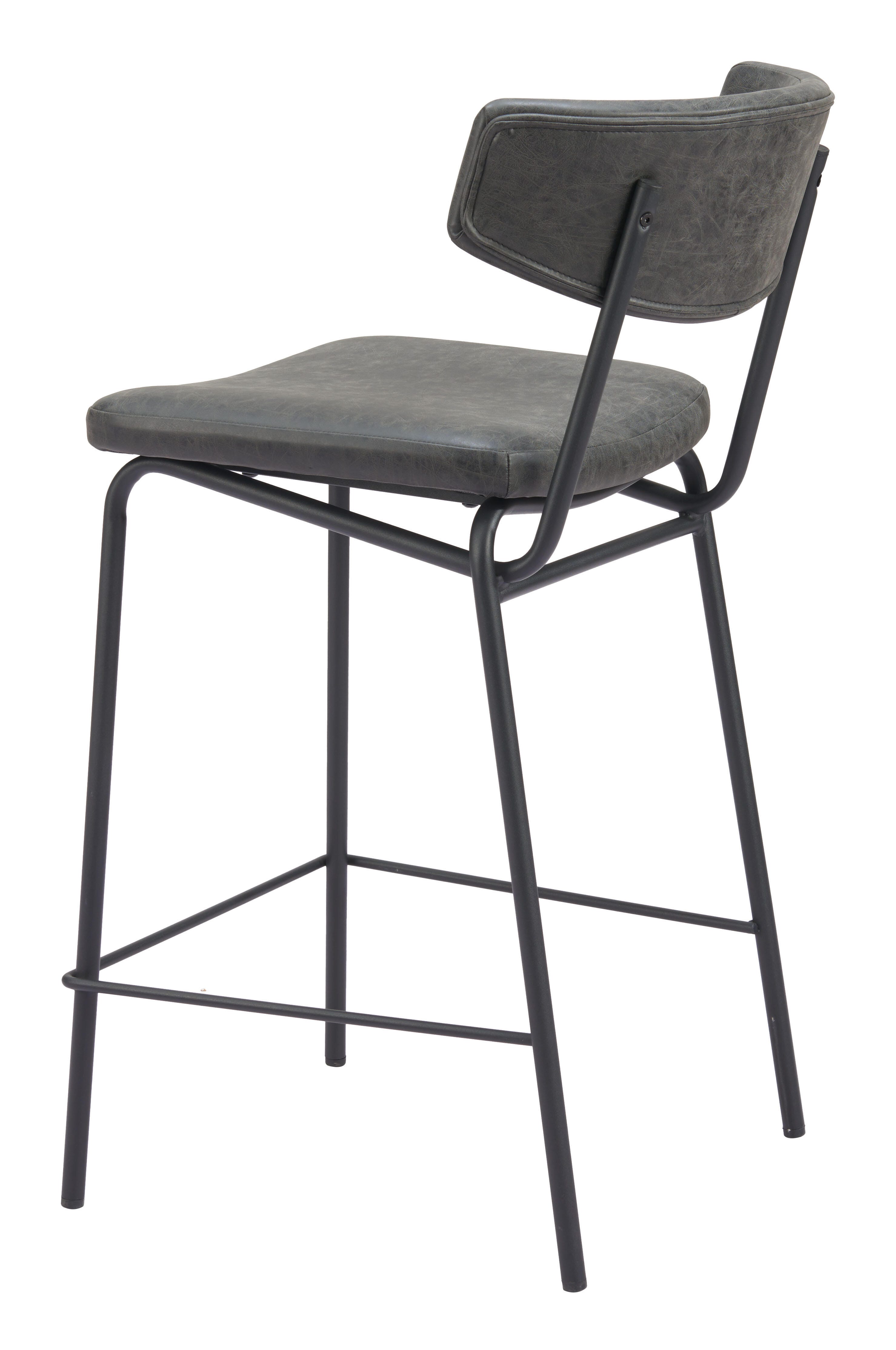 Erika Home Charon Counter Height Bar Stool (Set of 2), Vintage Black, large