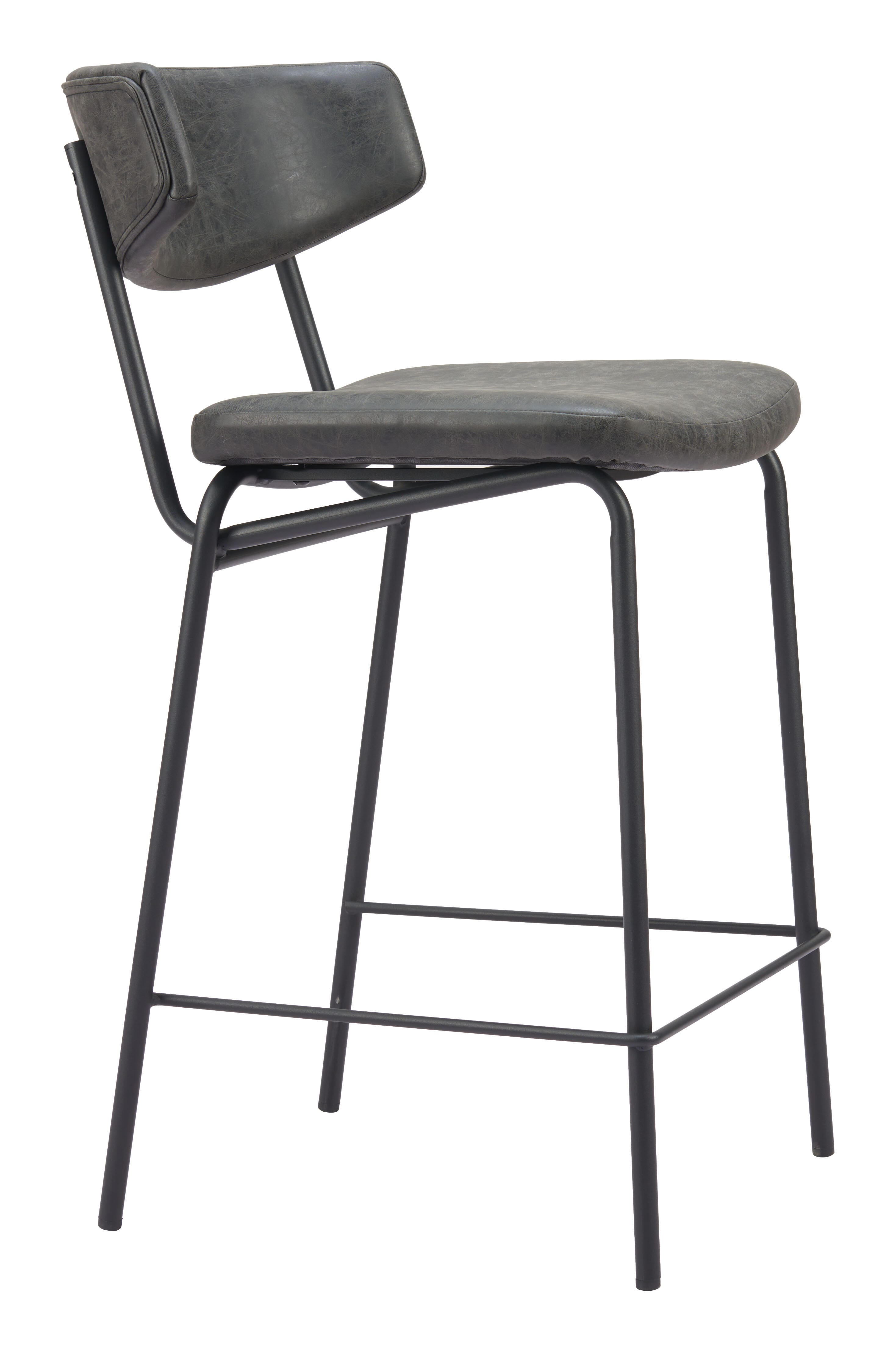 Erika Home Charon Counter Height Bar Stool (Set of 2), Vintage Black, large