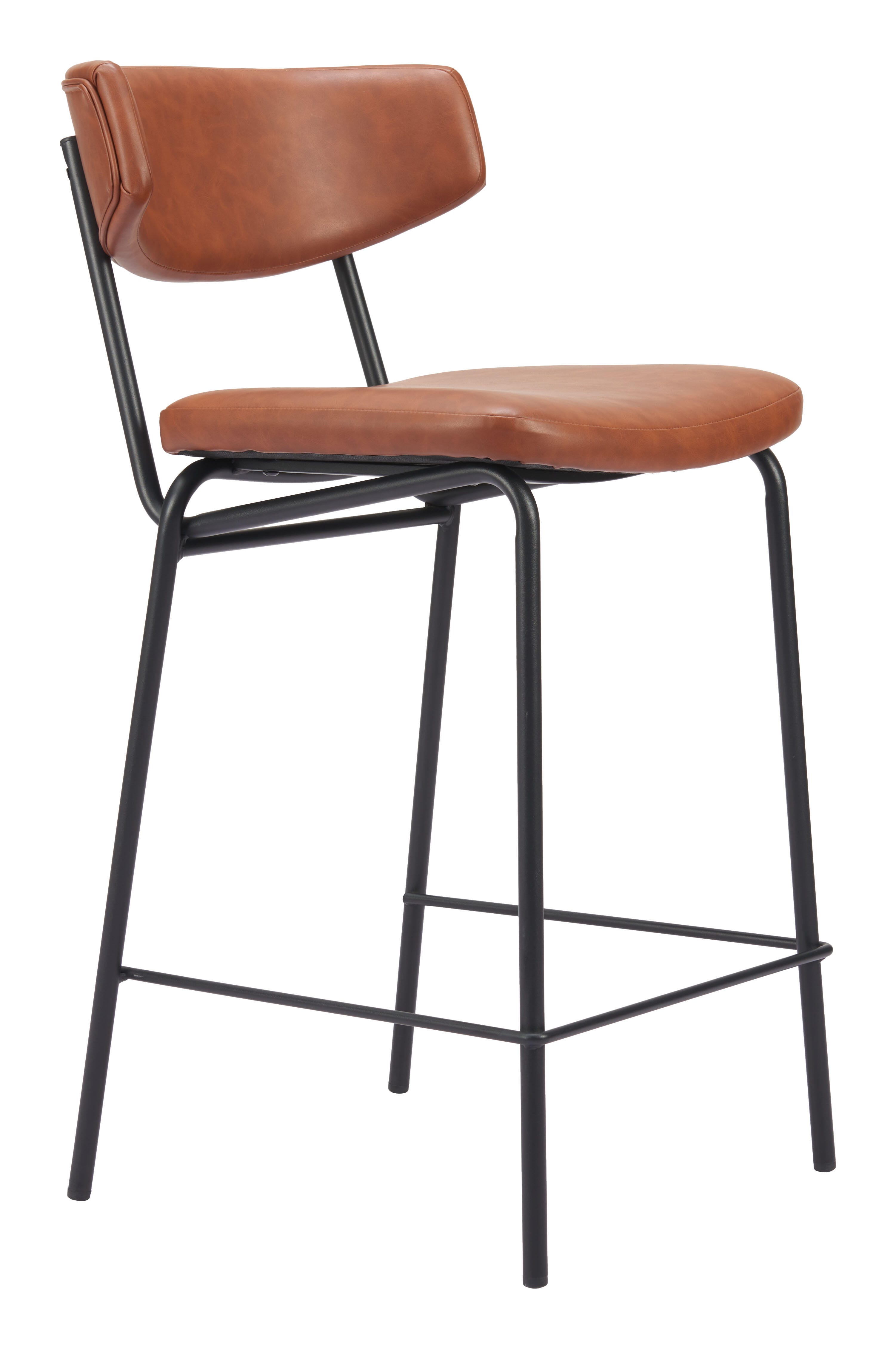 Erika Home Charon Counter Height Bar Stool (Set of 2), Vintage Brown, large