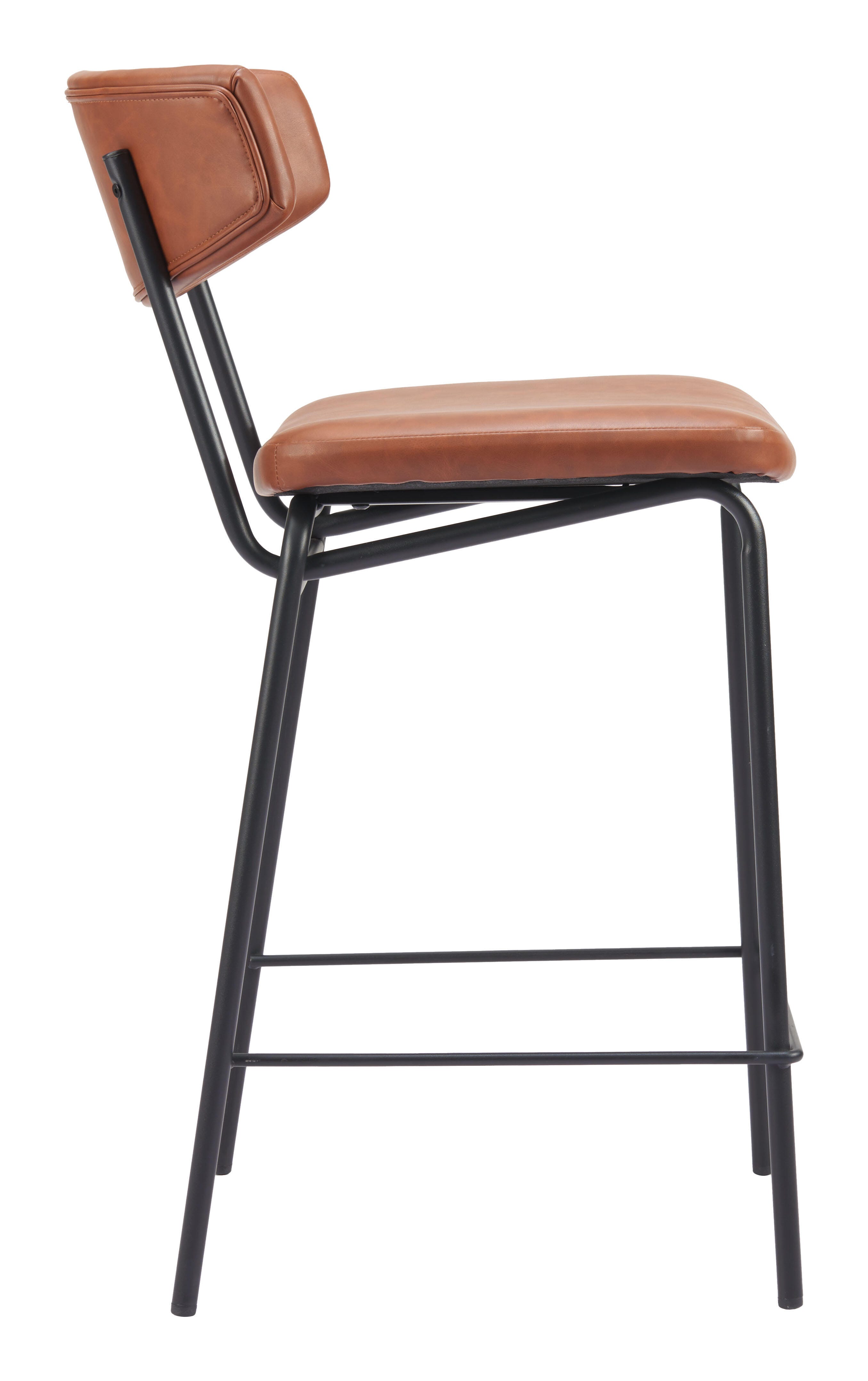 Erika Home Charon Counter Height Bar Stool (Set of 2), Vintage Brown, large
