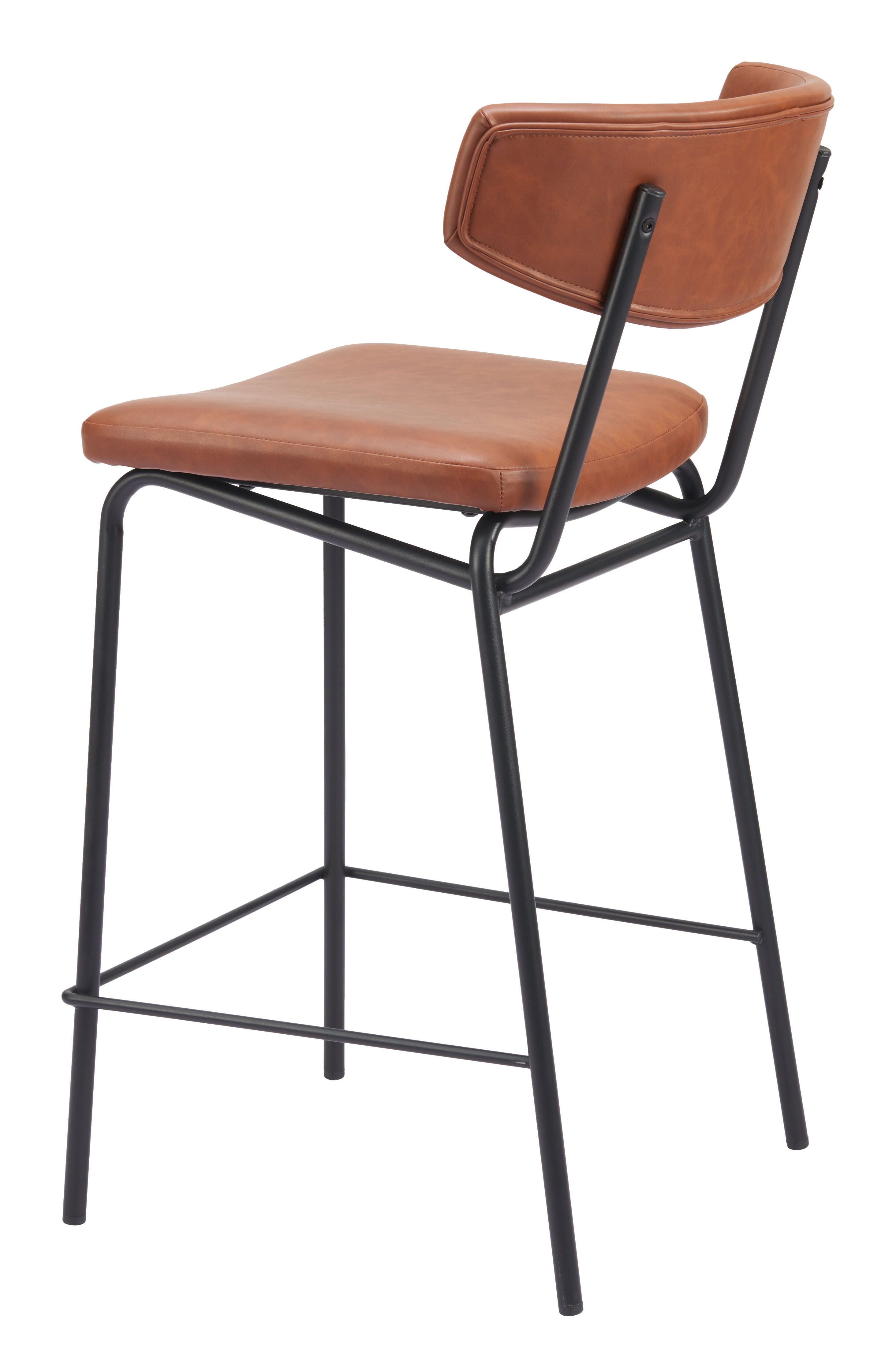 Erika Home Charon Counter Height Bar Stool (Set of 2), Vintage Brown, large