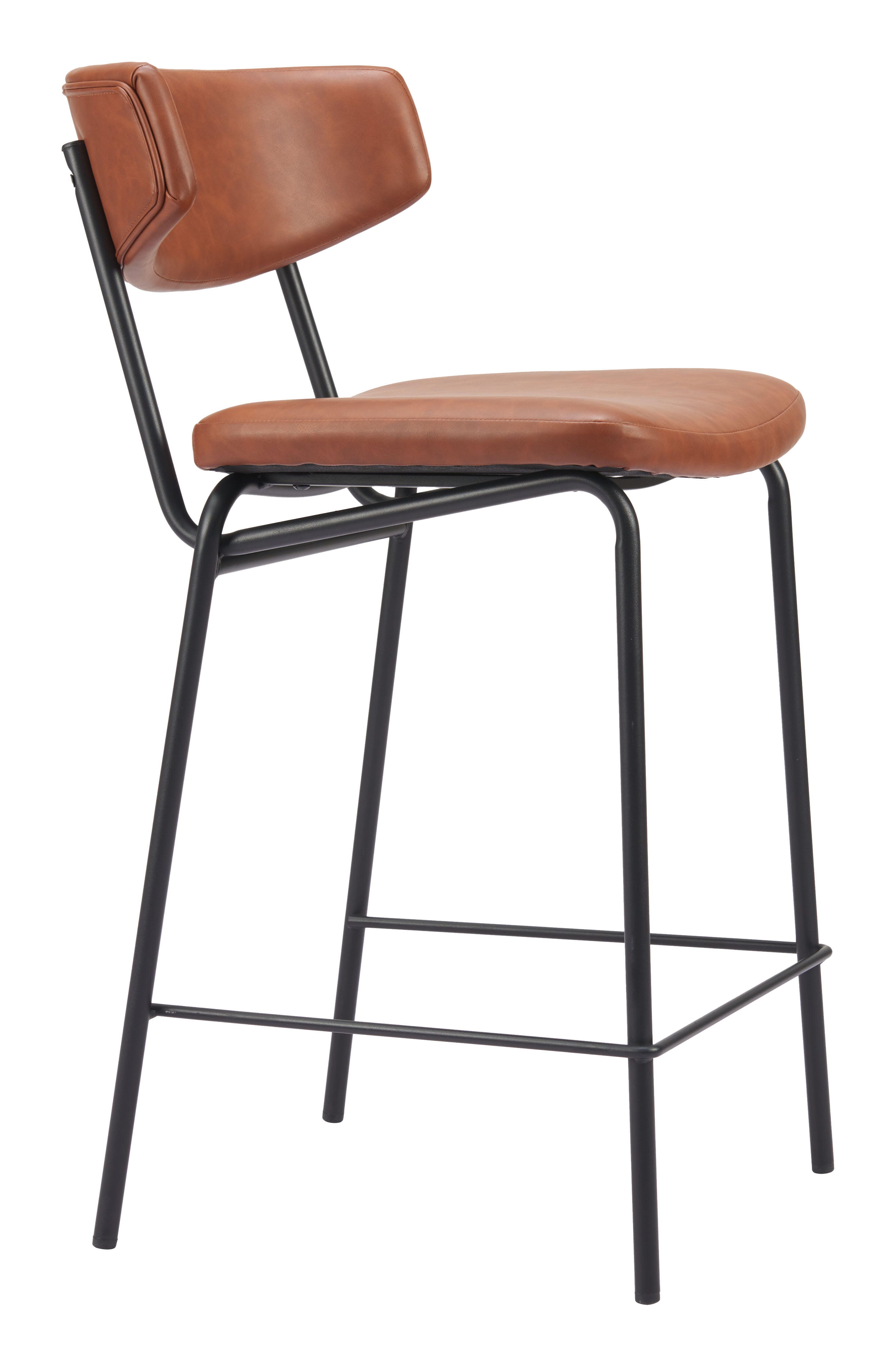 Erika Home Charon Counter Height Bar Stool (Set of 2), Vintage Brown, large