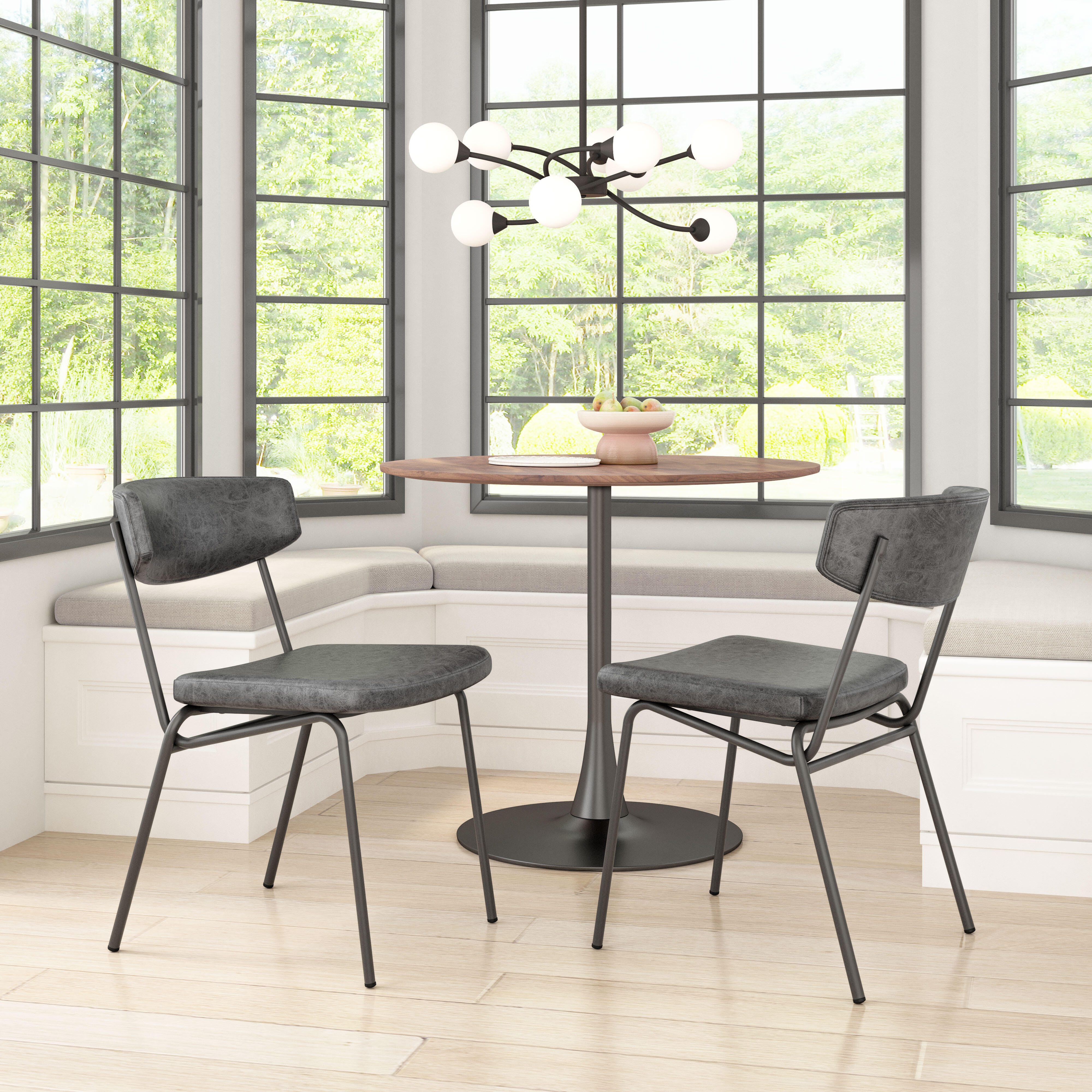 Erika Home Charon Dining Chair, Vintage Black, rollover