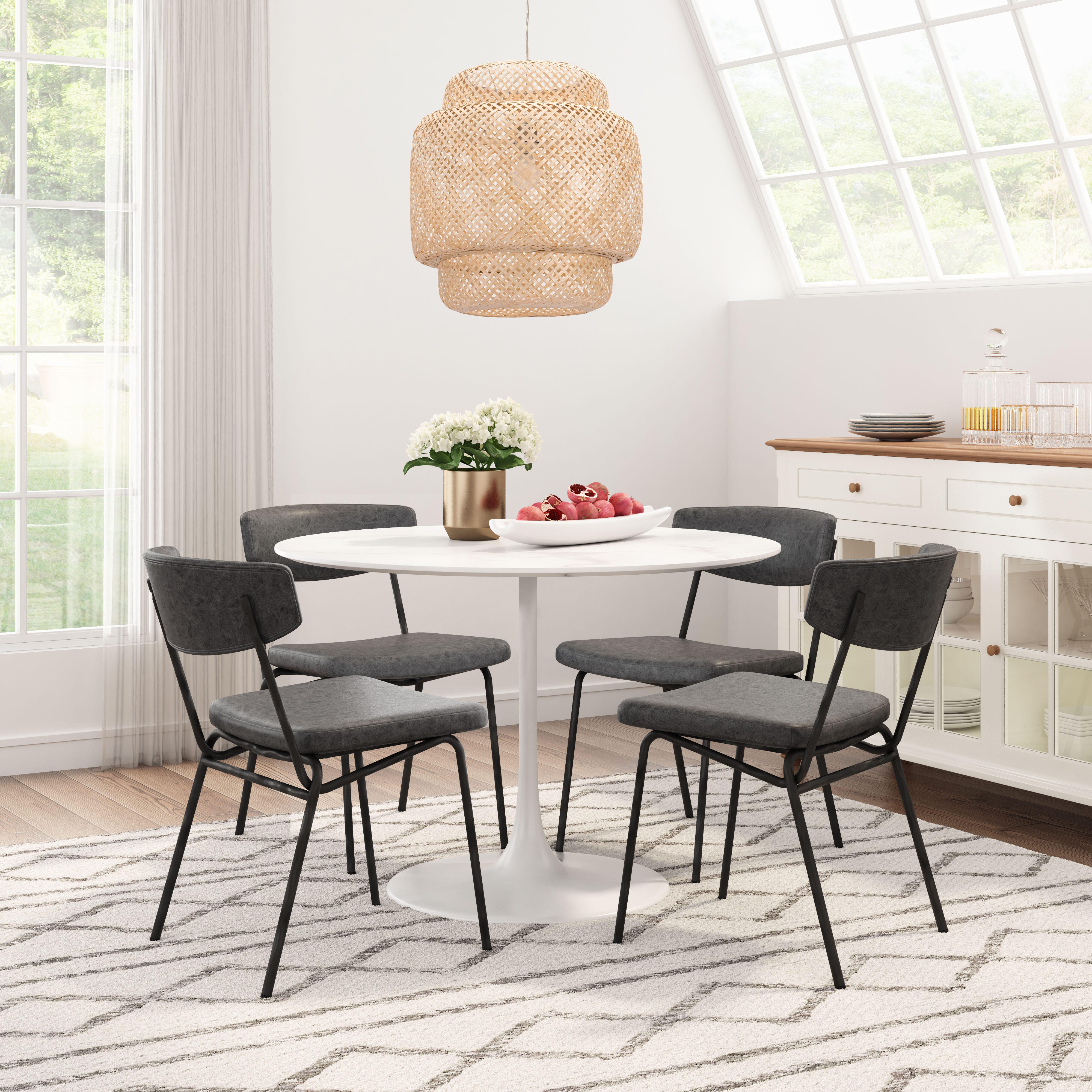 Erika Home Charon Dining Chair, Vintage Black, large