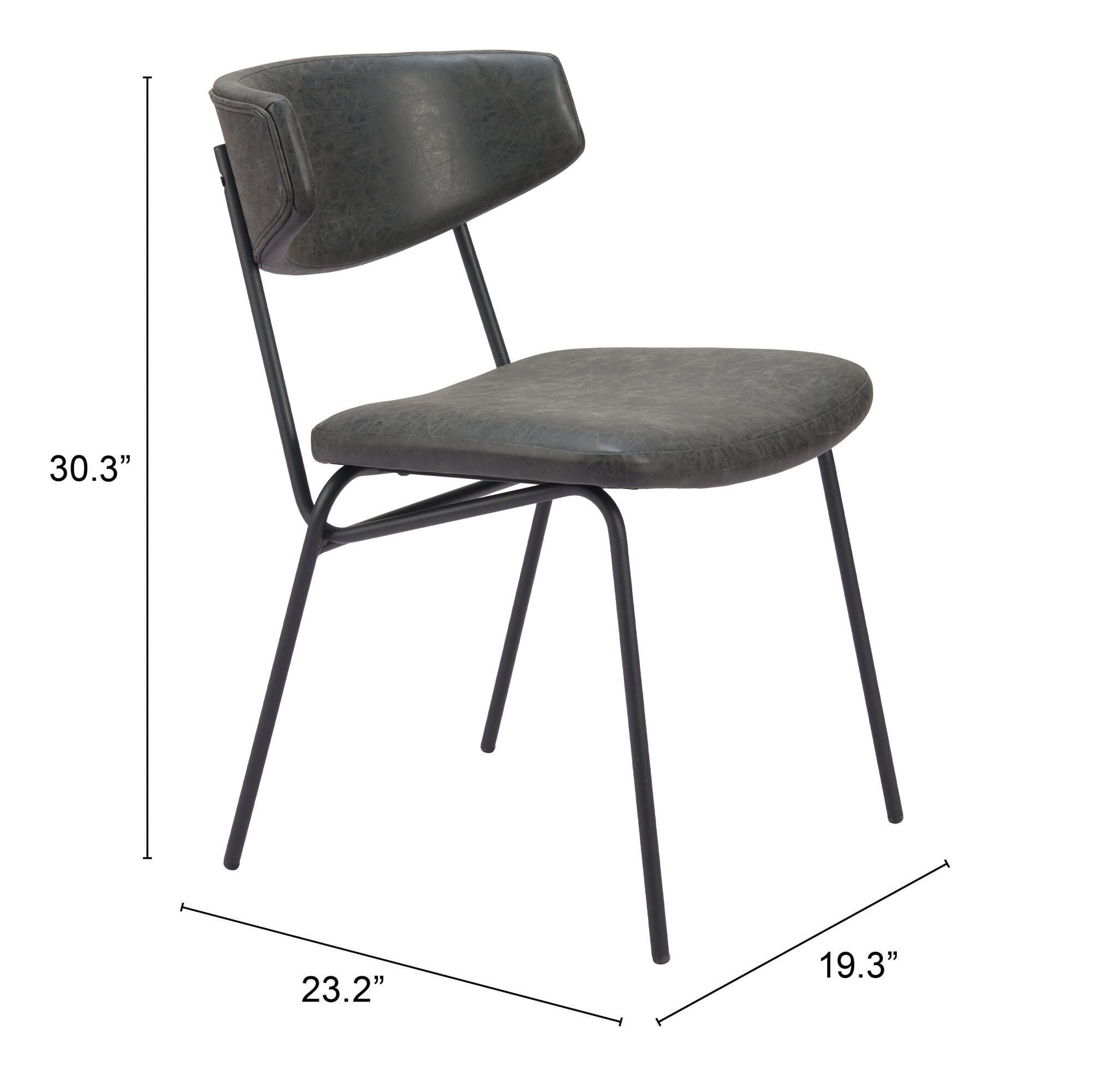 Erika Home Charon Dining Chair, Vintage Black, large