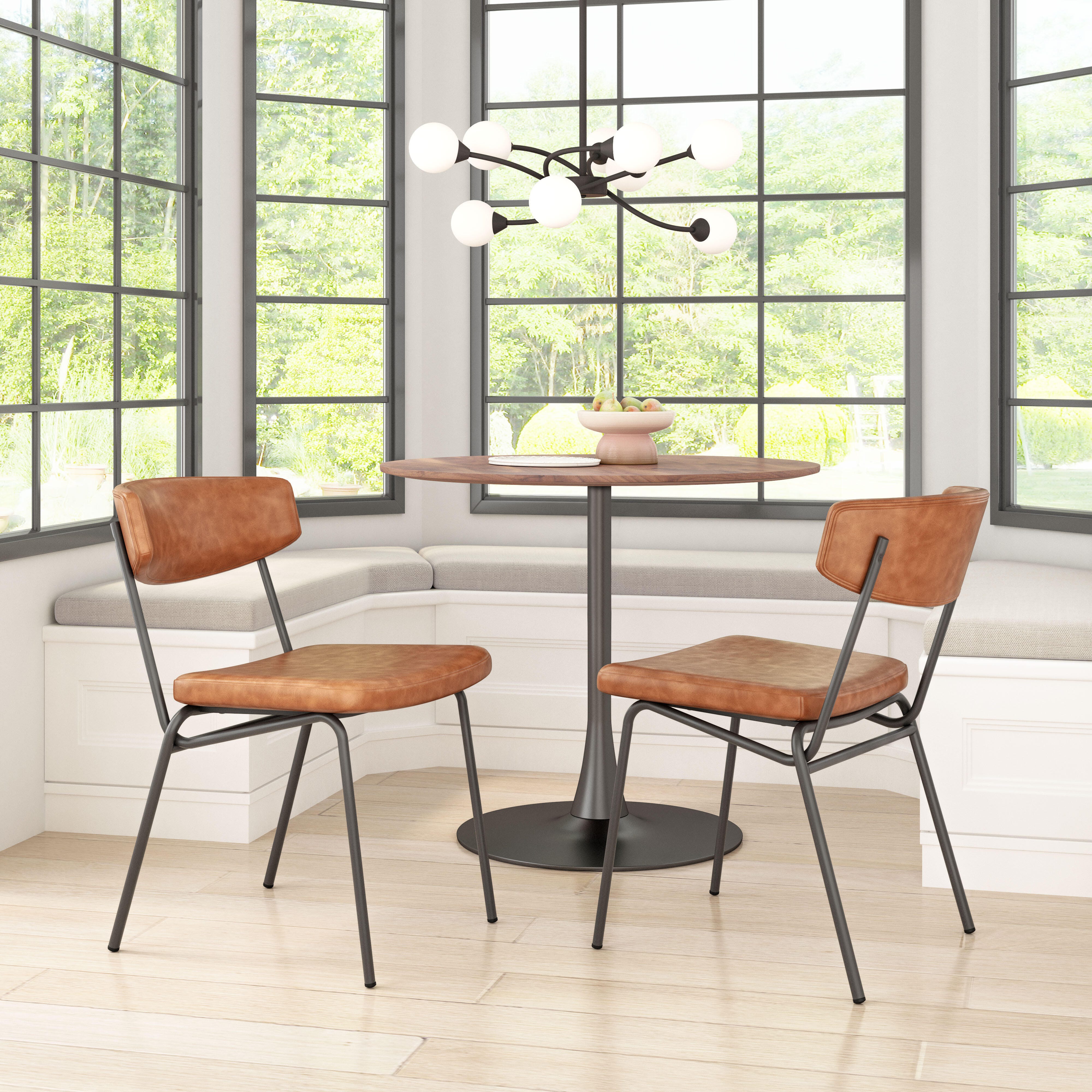 Erika Home Charon Dining Chair, Vintage Brown, rollover