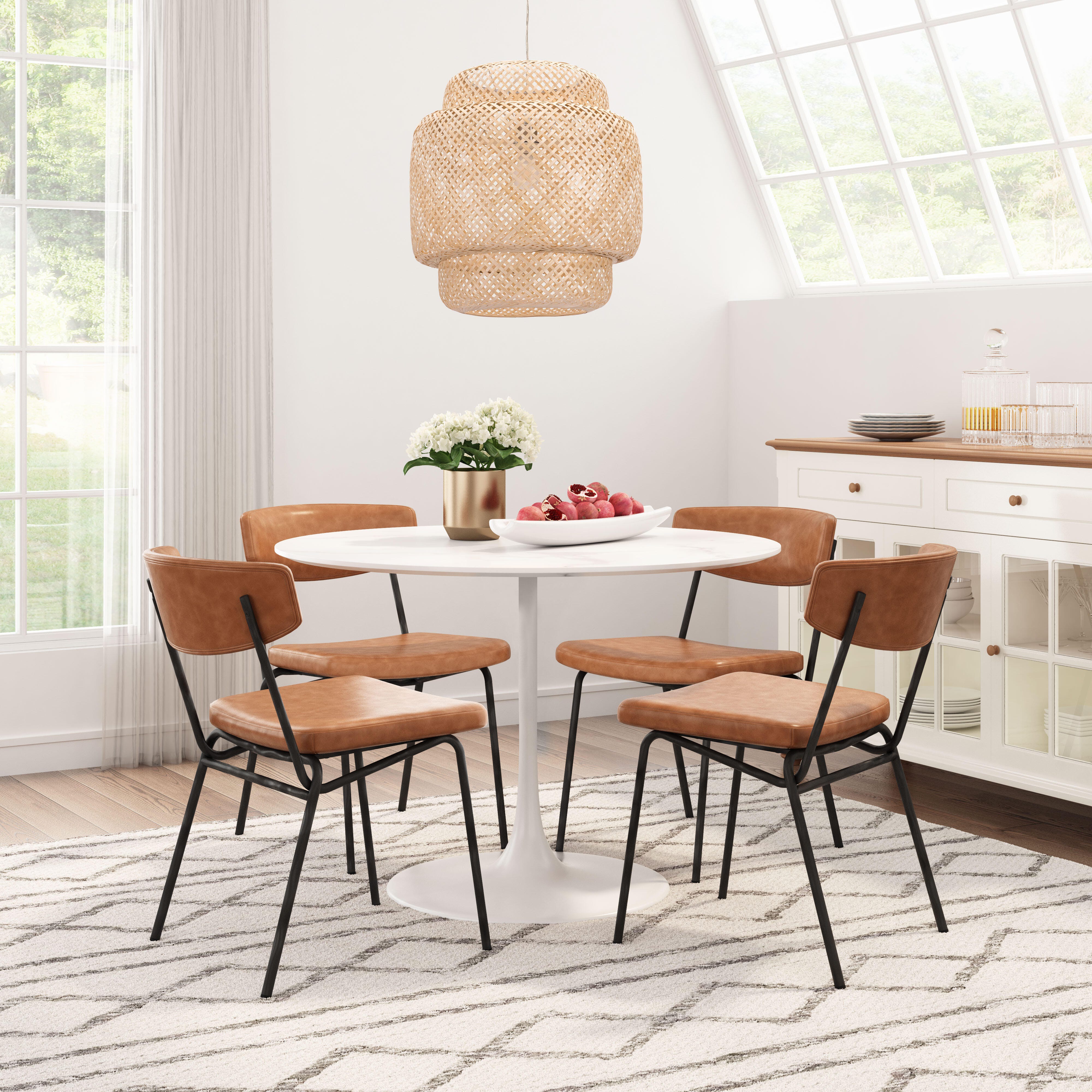 Erika Home Charon Dining Chair, Vintage Brown, large