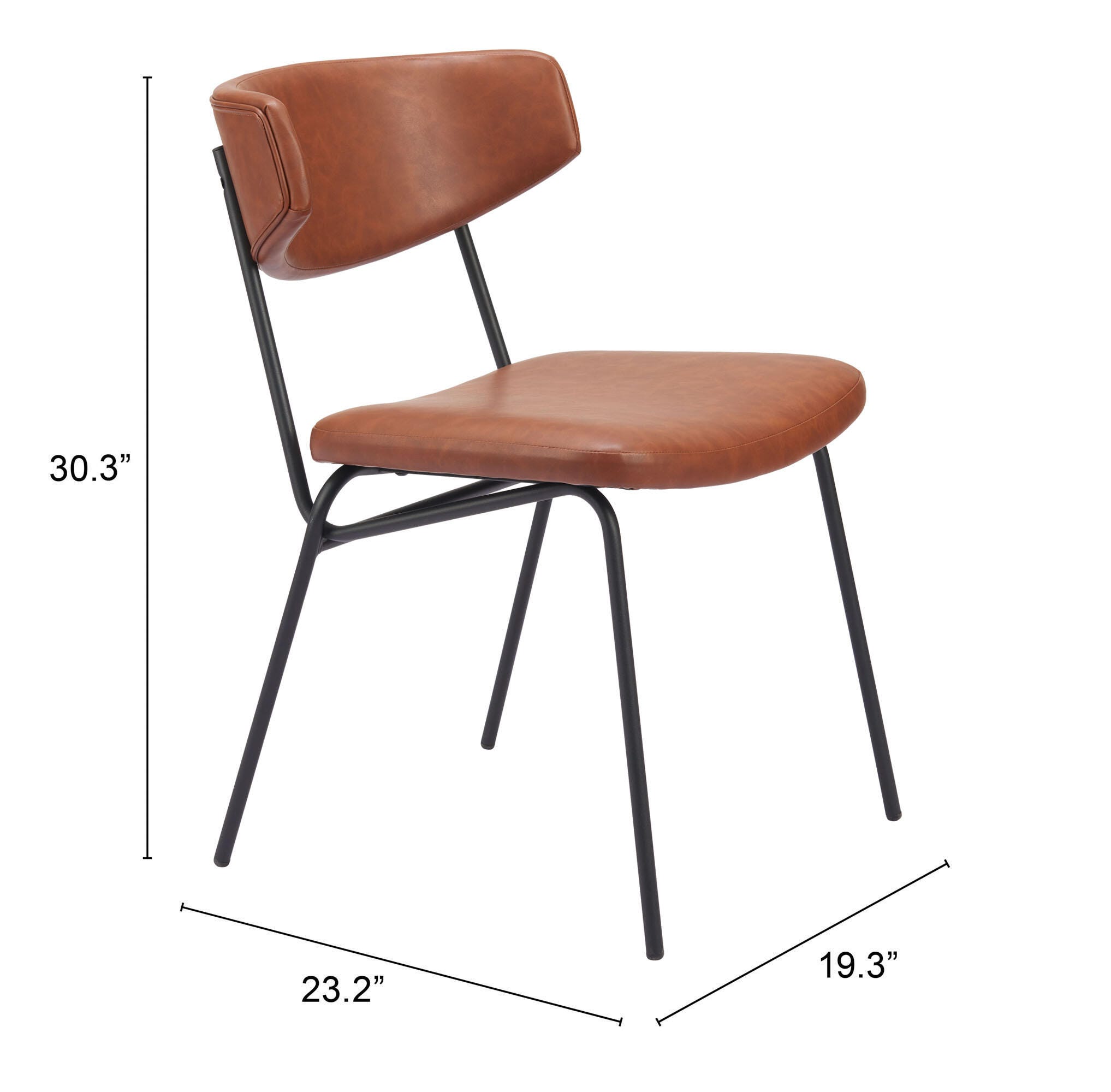 Erika Home Charon Dining Chair, Vintage Brown, large