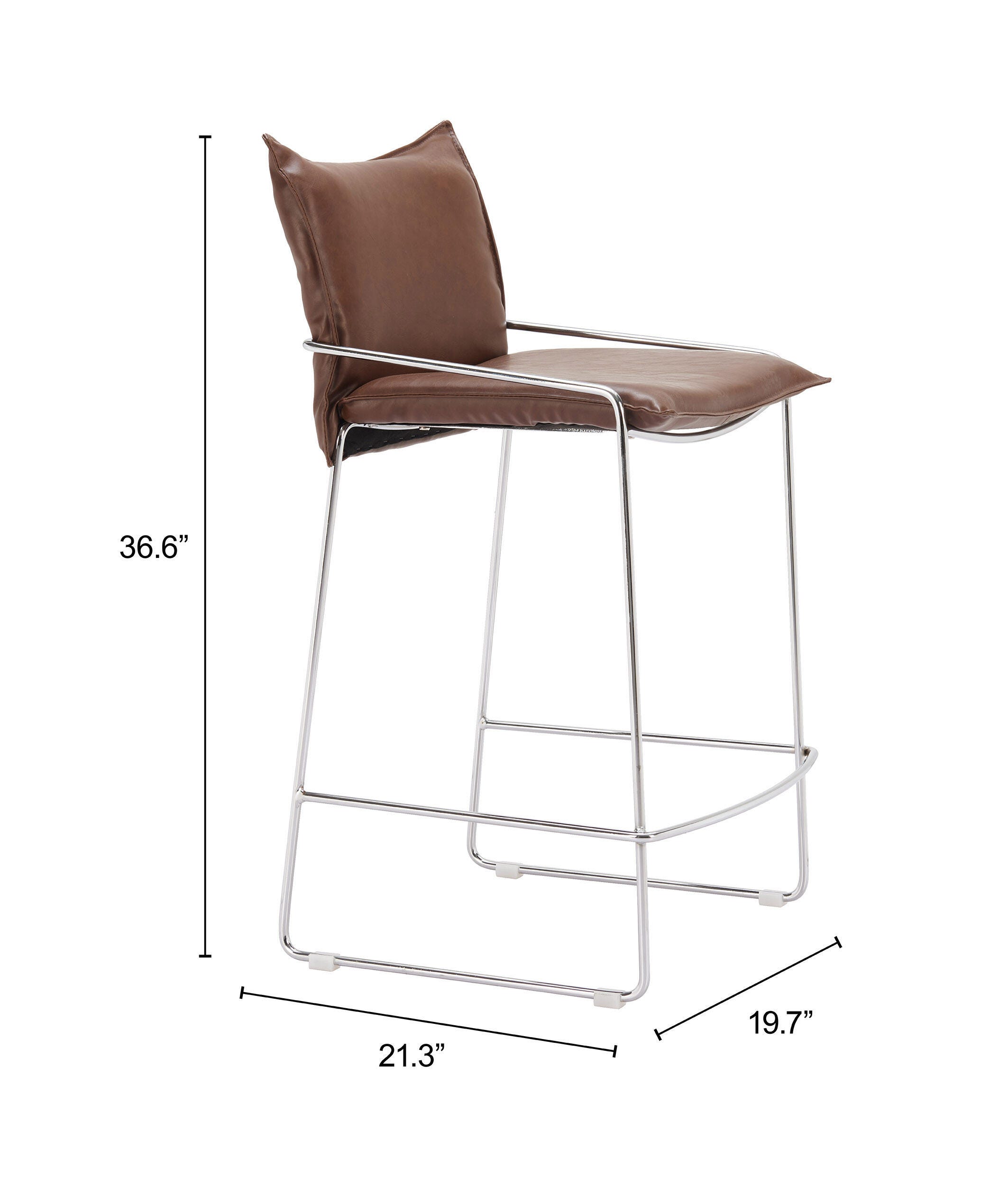 Erika Home Pola Solid Counter Height Bar Stool, , large
