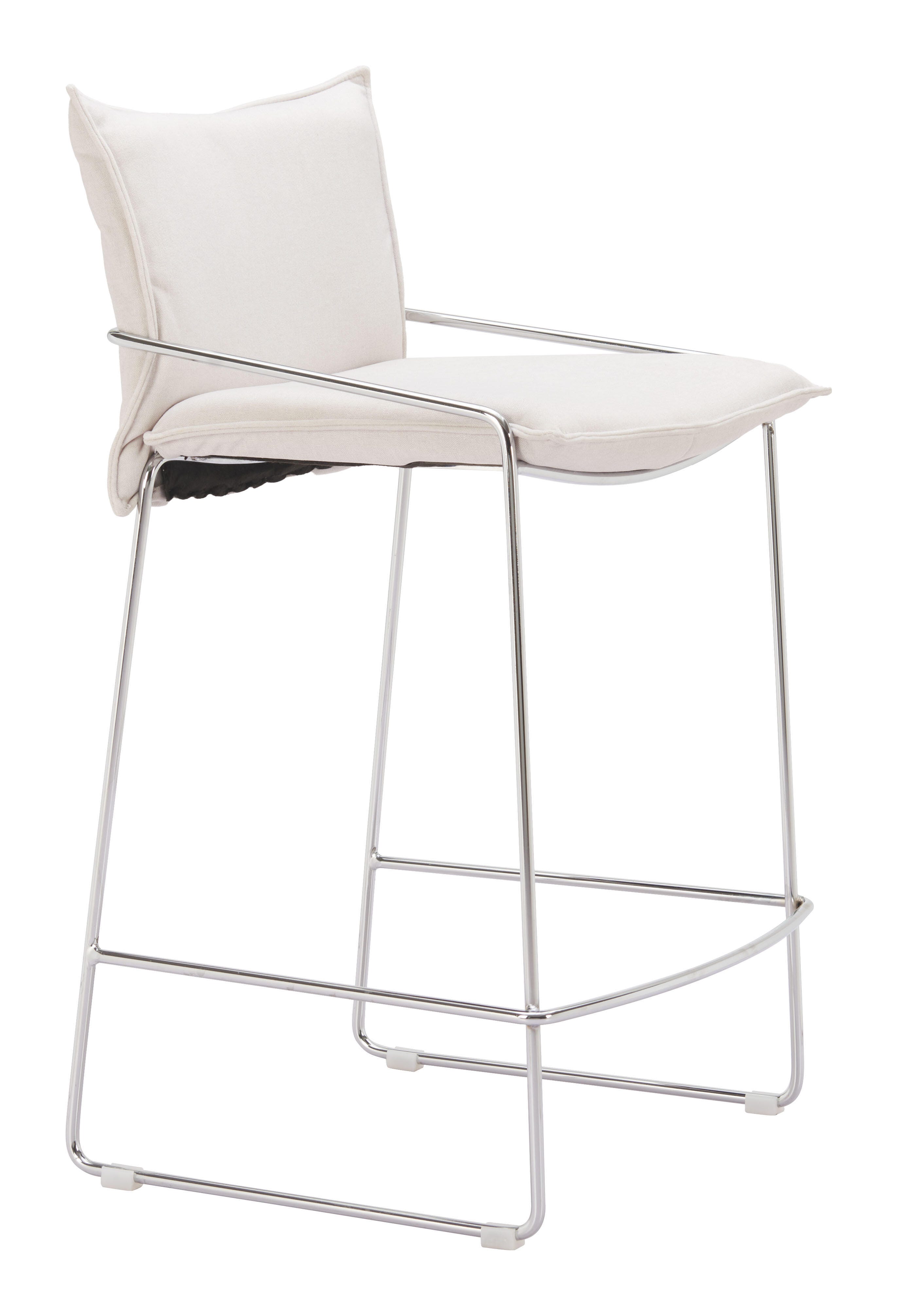 Erika Home Pola Counter Height Bar Stool, White, large