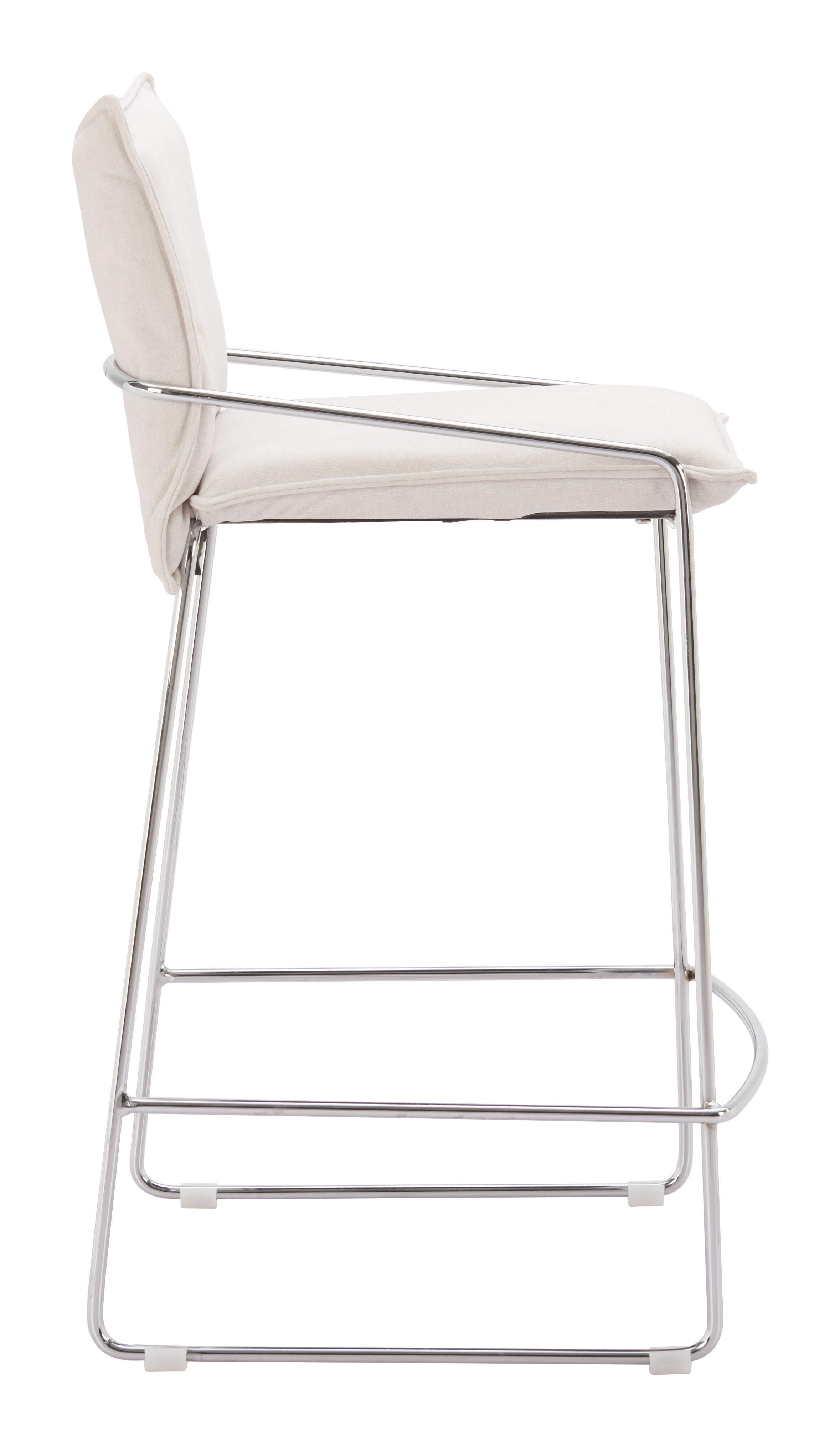 Erika Home Pola Counter Height Bar Stool, White, large
