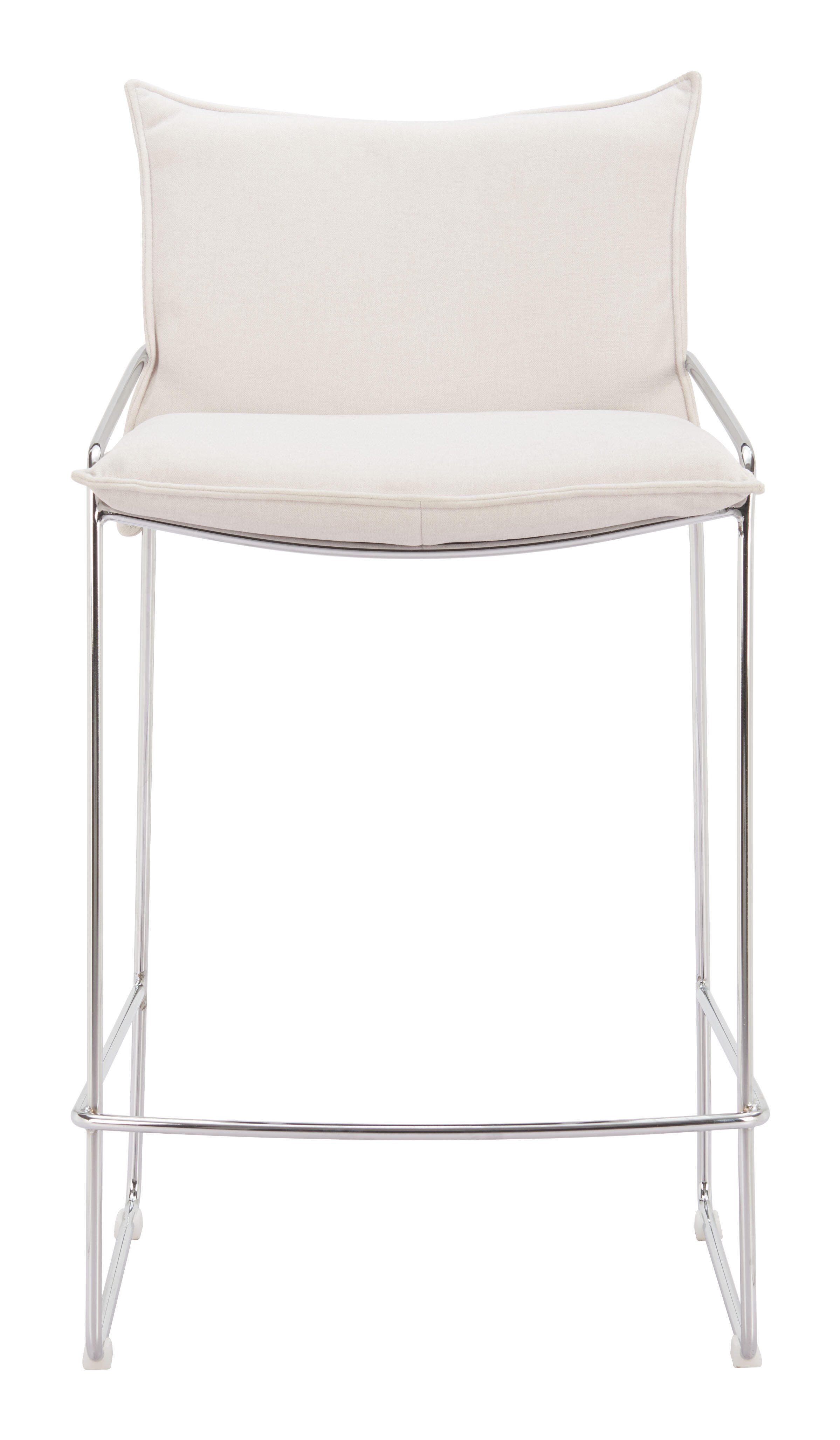 Erika Home Pola Counter Height Bar Stool, White, large