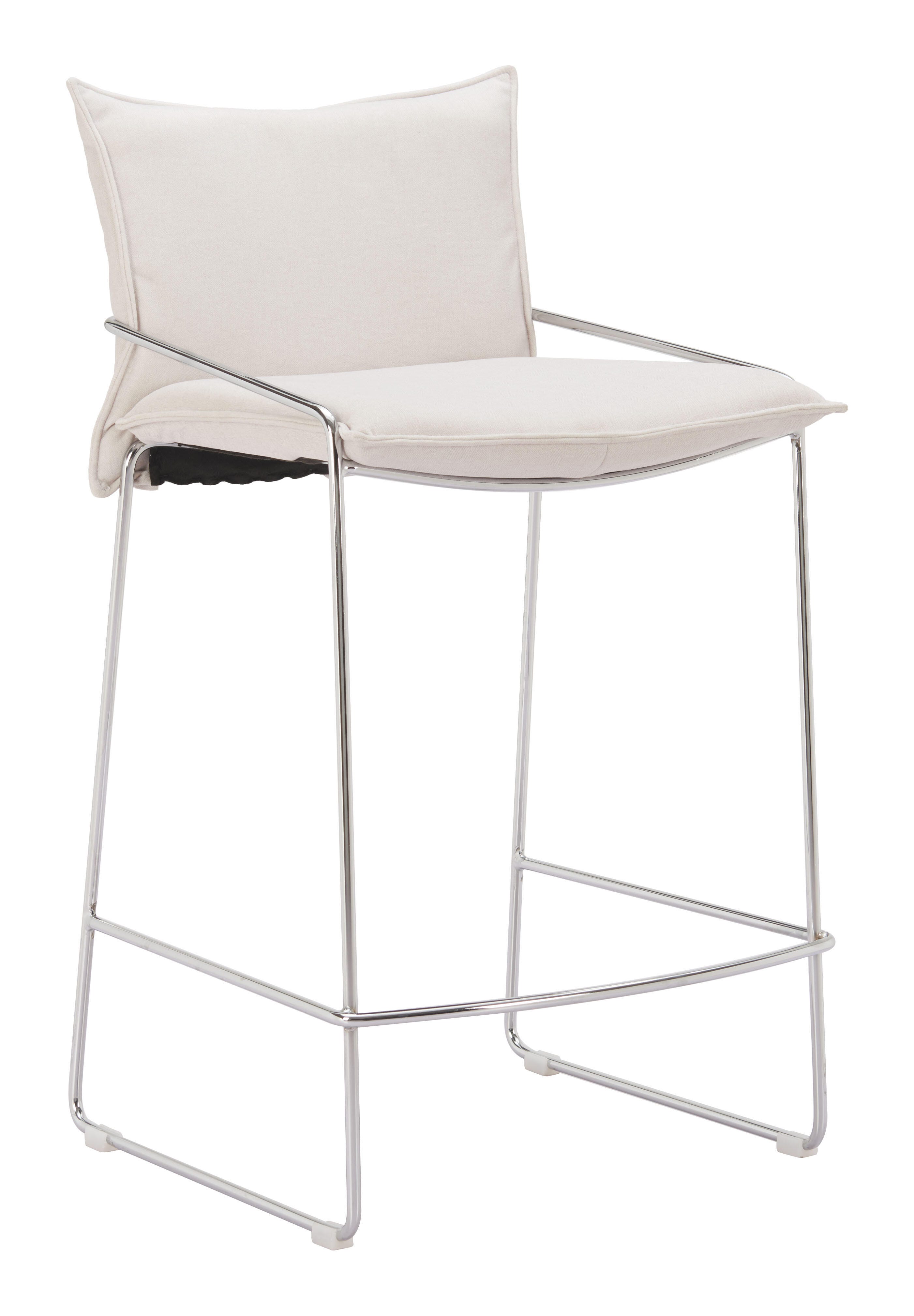 Erika Home Pola Counter Height Bar Stool, White, large