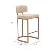 Erika Home Velar Counter Height Bar Stool (Set of 2), Beige, large