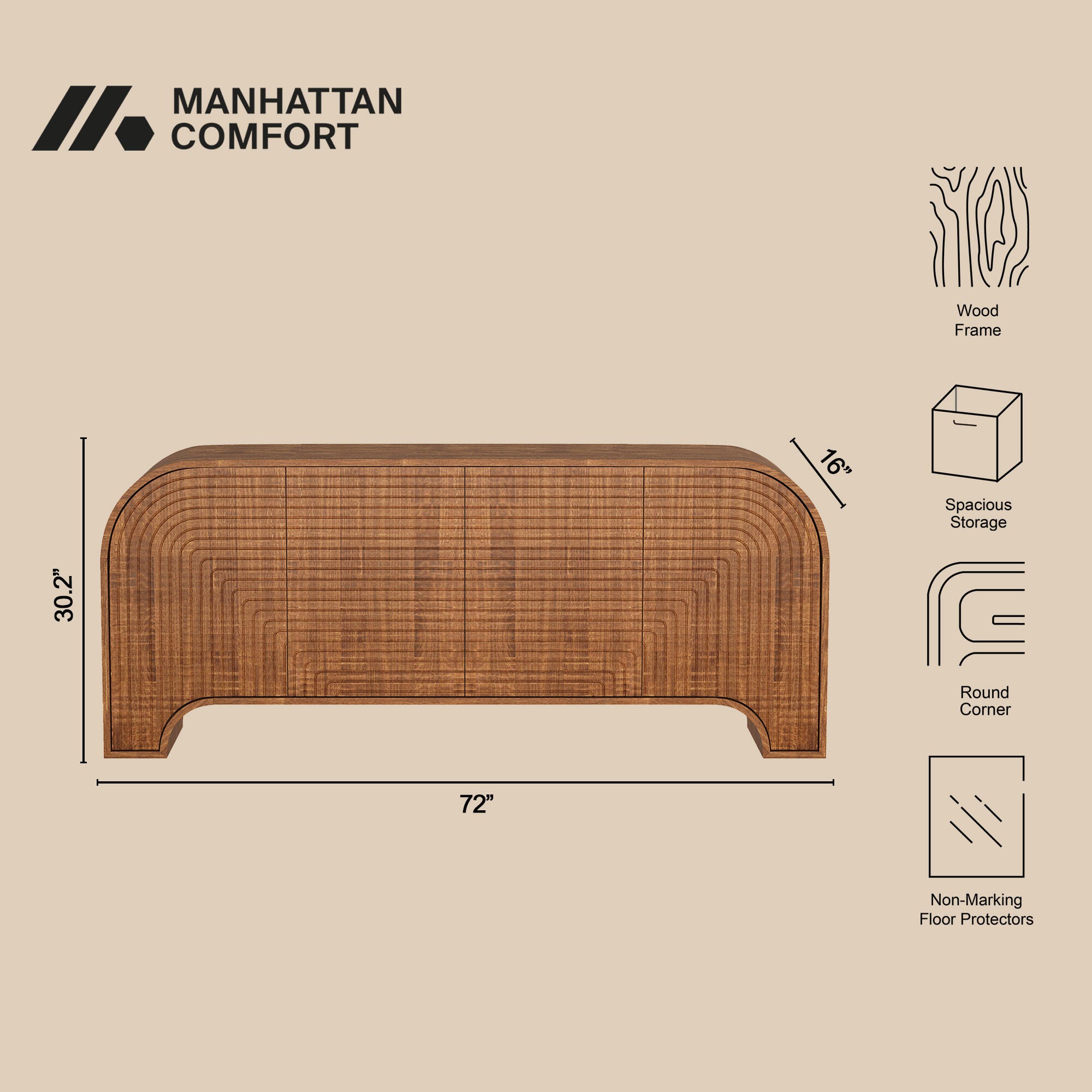 Manhattan Comfort Tressa Sideboard, , large
