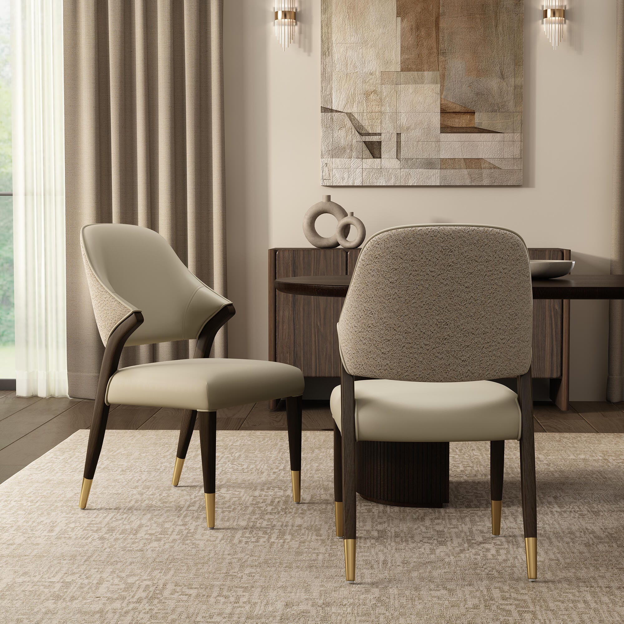 Manhattan Comfort Collette Dining Chair, Stone Gray, rollover