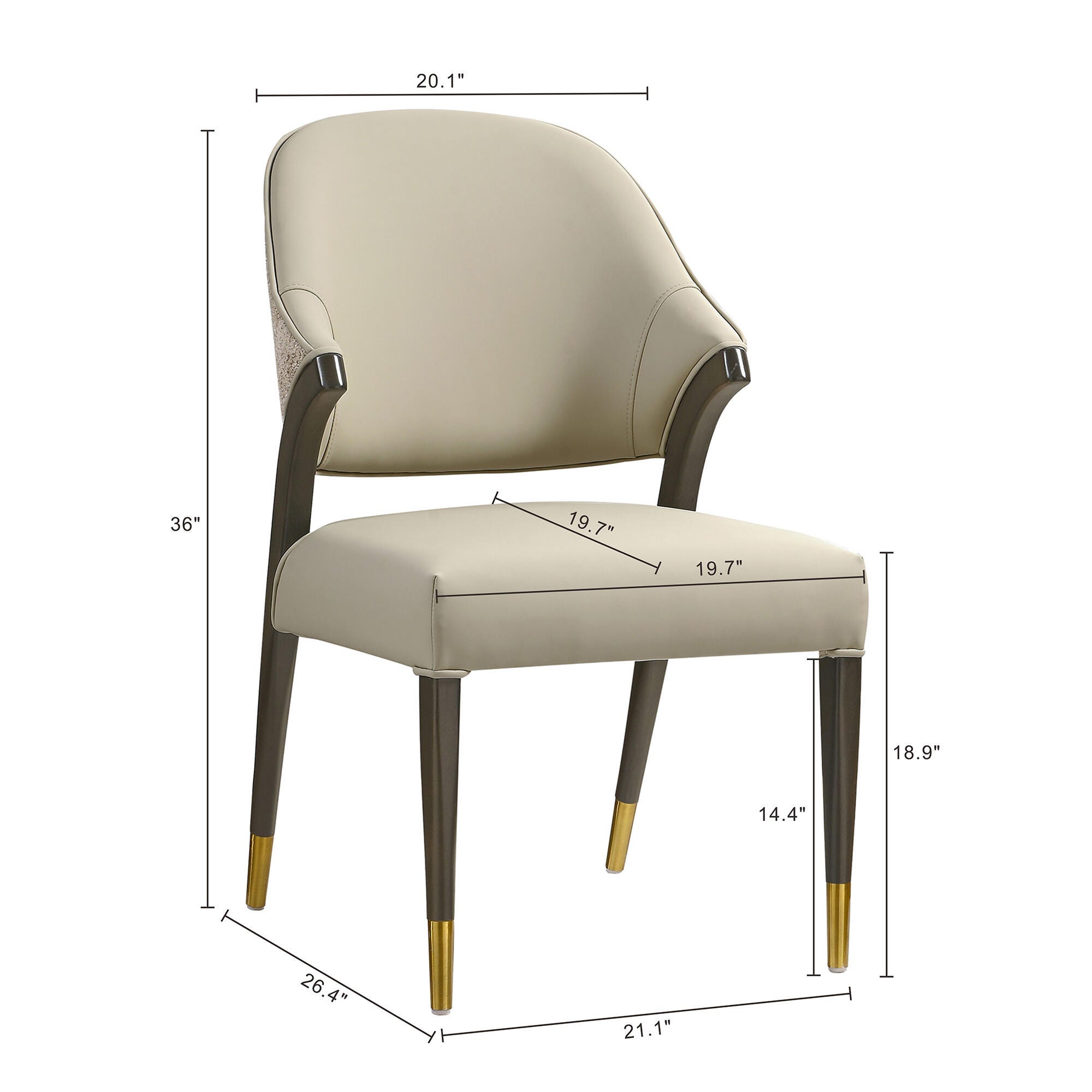 Manhattan Comfort Collette Dining Chair, Stone Gray, large