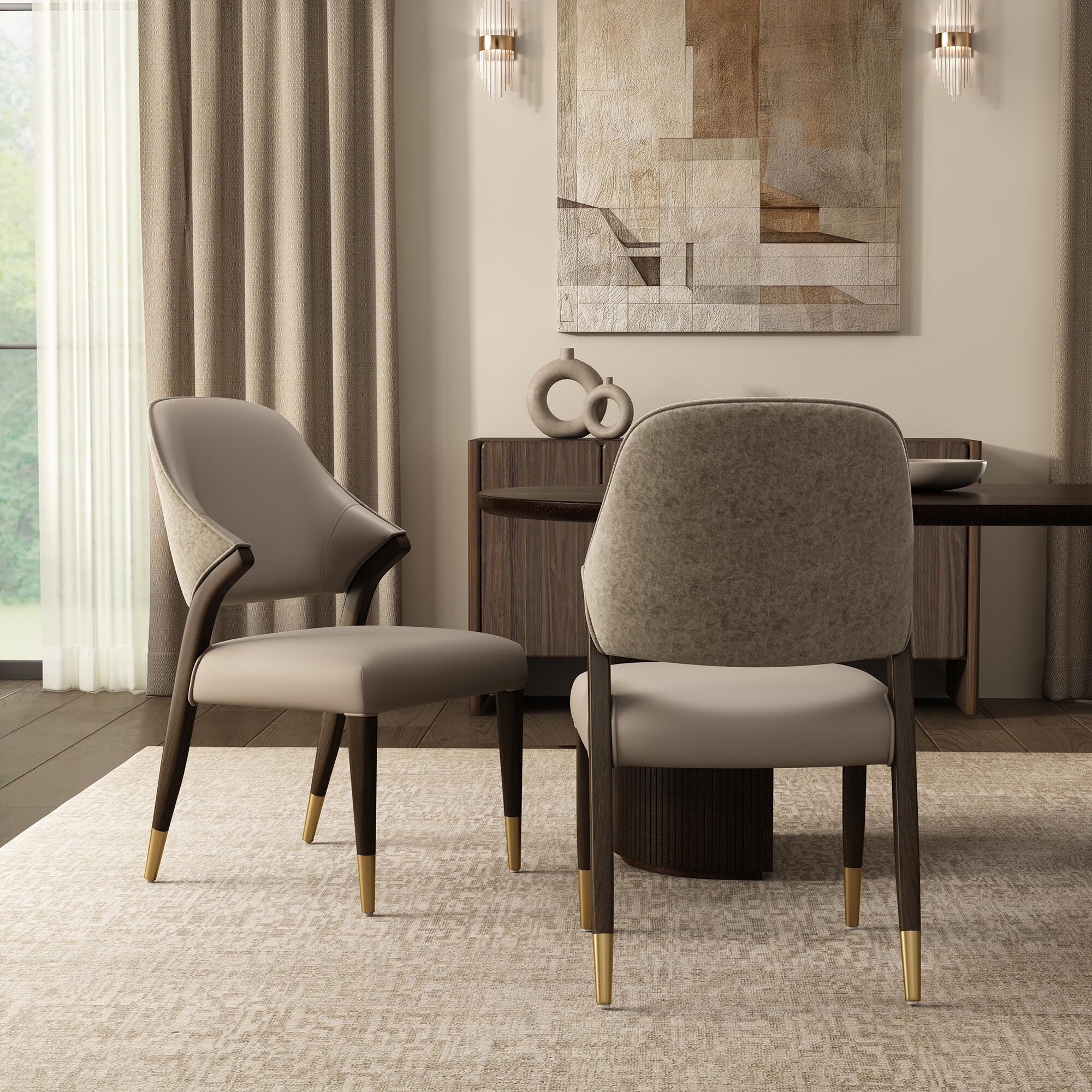 Manhattan Comfort Collette Dining Chair, Taupe, rollover